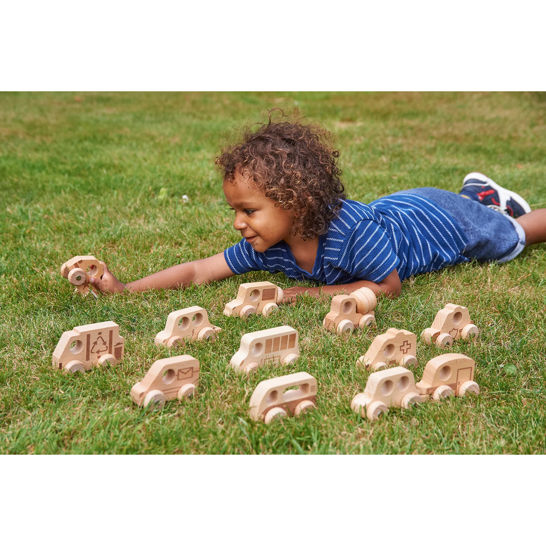 TickiT Natural Wooden Vehicles Set - 12 Piece Playset - Image 5