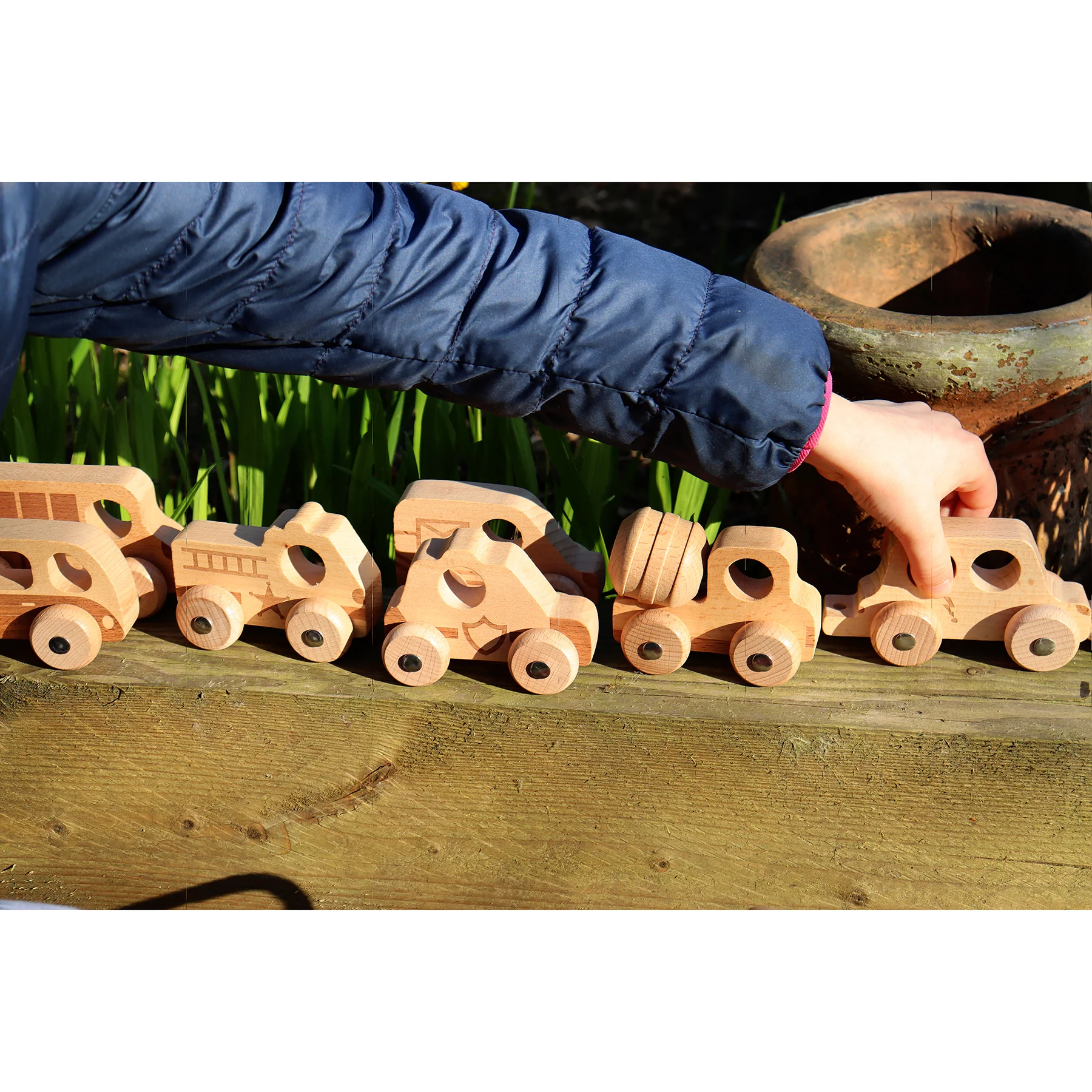 TickiT Natural Wooden Vehicles Set - 12 Piece Playset - Image 7