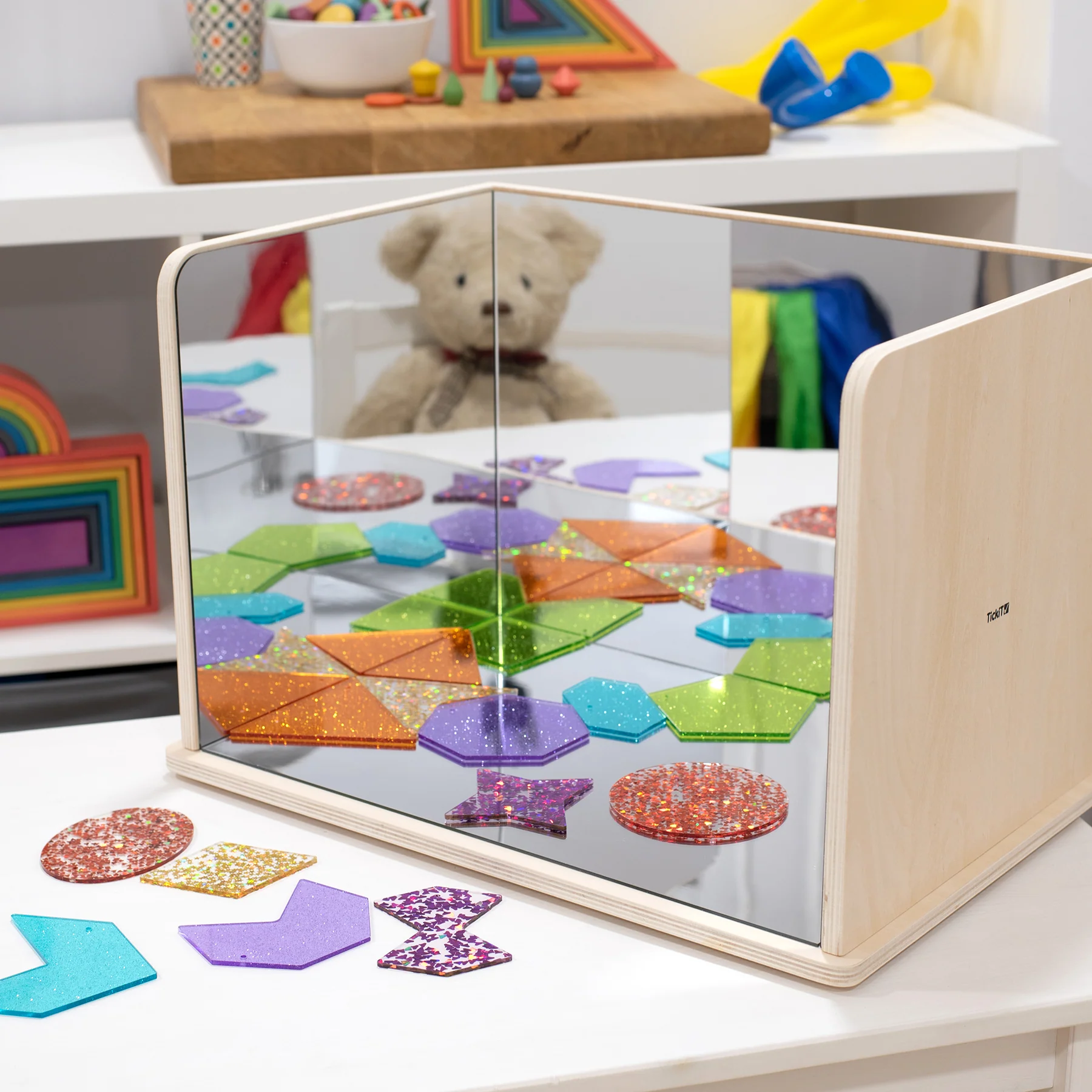 TickiT Wooden Exploratory Mirror - Interactive Discovery Panels - Image 5