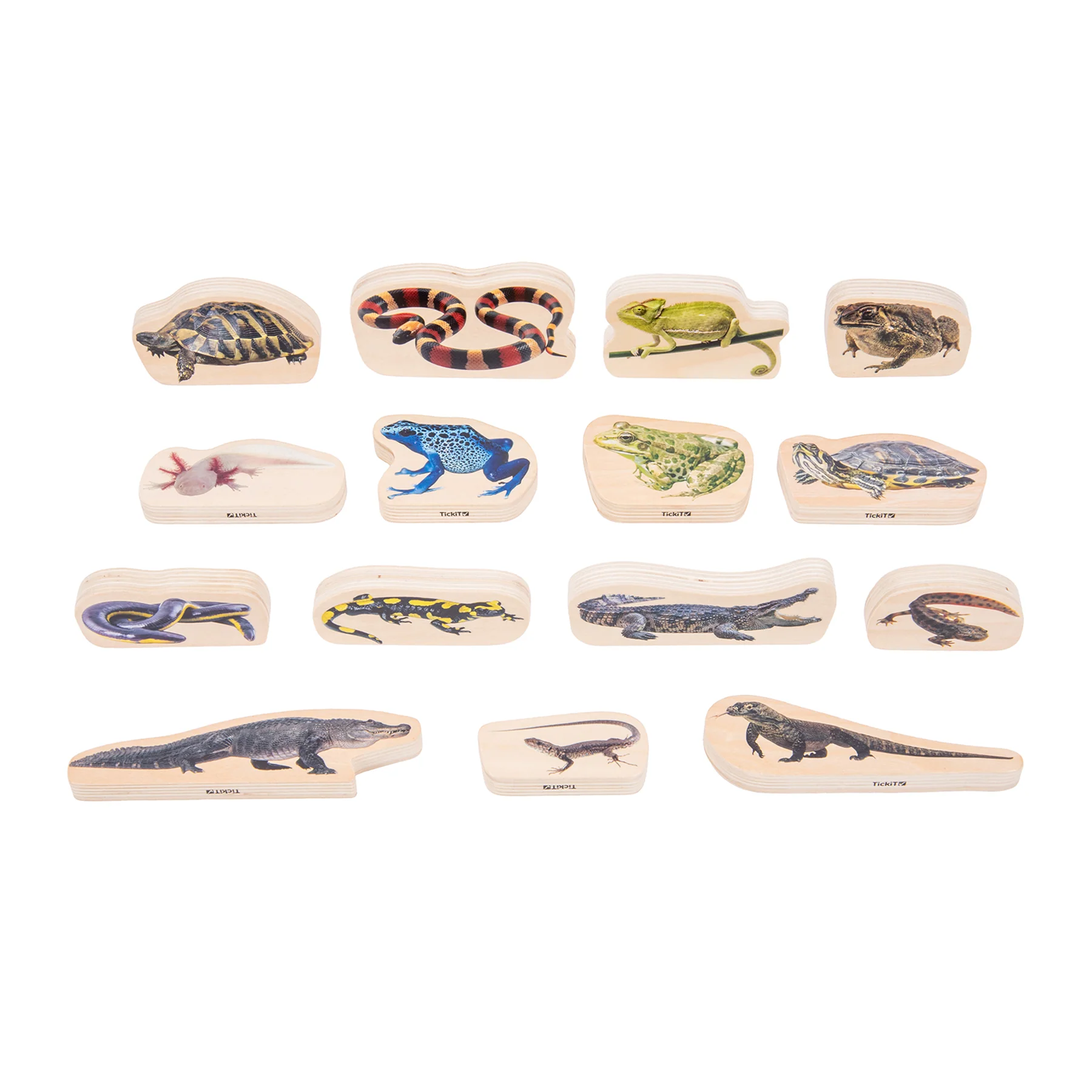 TickiT Wooden Reptile & Amphibian Blocks - 15-Piece Set - Image 2