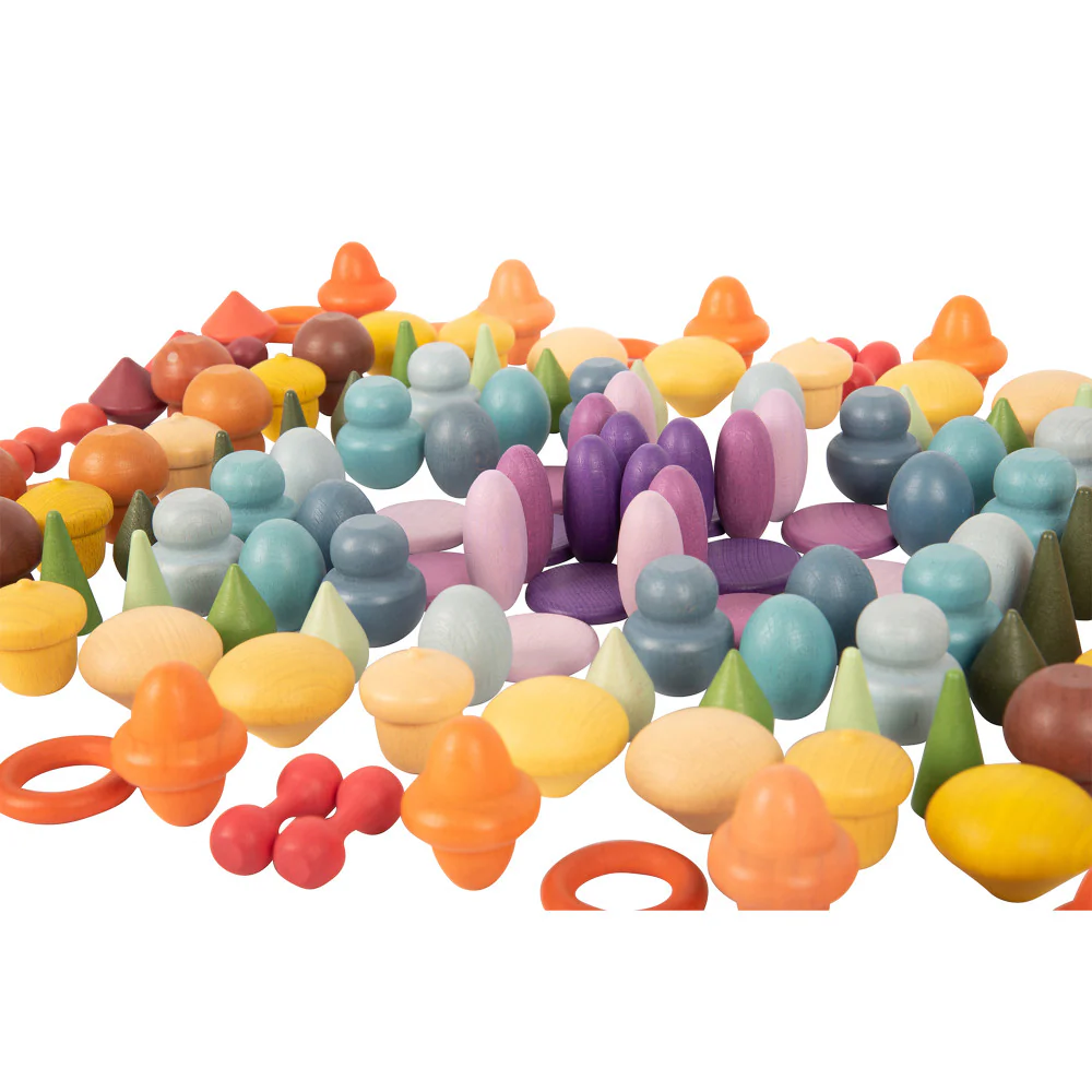 TickiT Wooden Treasures Starter Set - Colorful Beechwood Shapes - Image 2
