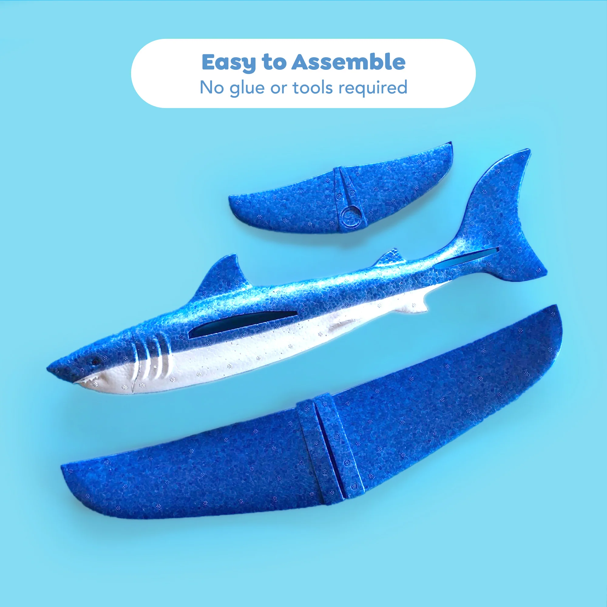 Tiger: 18" Shark Glider Foam Flying Toy – Soar the Skies! - Image 3