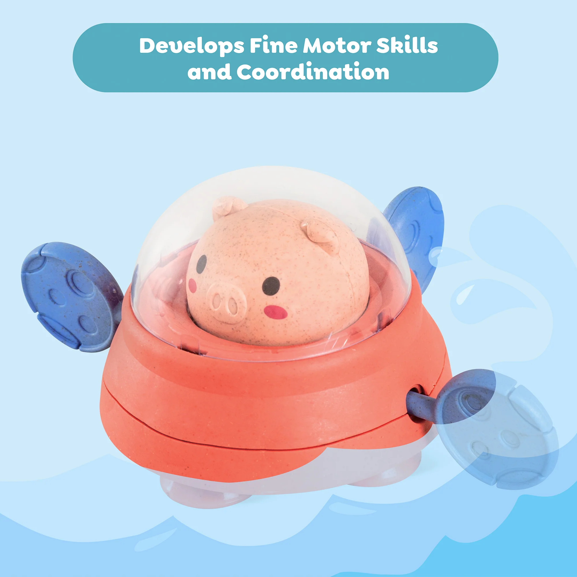 Tiger Tribe Space Piggy Paddle Ship - Bath Time Adventure Toy - Image 4
