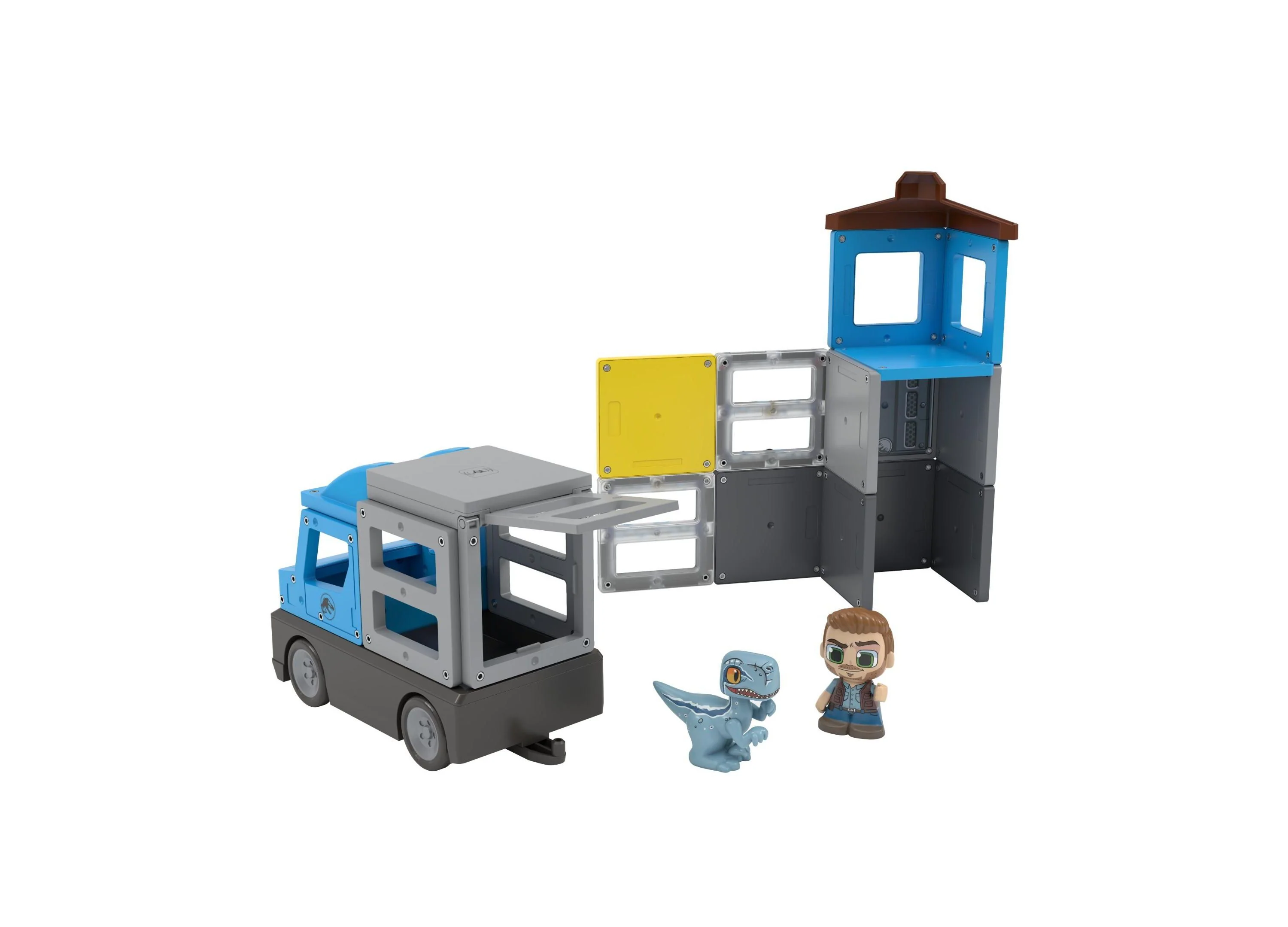 Tile Town Jurassic World Dino Rescue Magnetic Playset, 22-Piece - Image 2