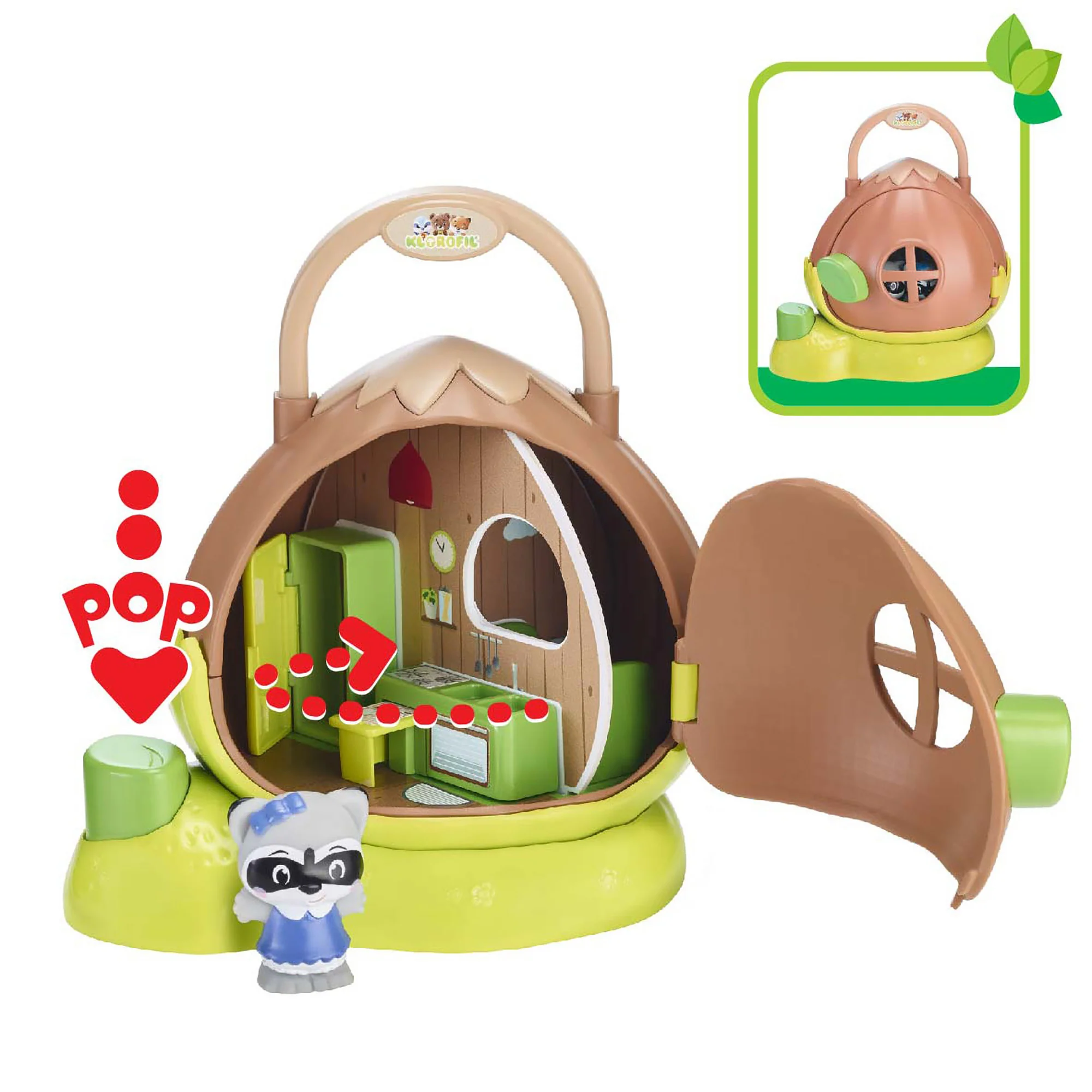 Timber Tots Hazelnut House Playset with Ellie the Raccoon - Image 2