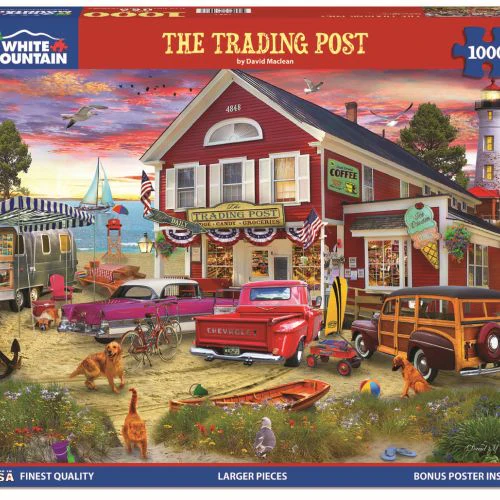 Trading Post Vibrant Scene Jigsaw Puzzle - 1000 pc - Image 2