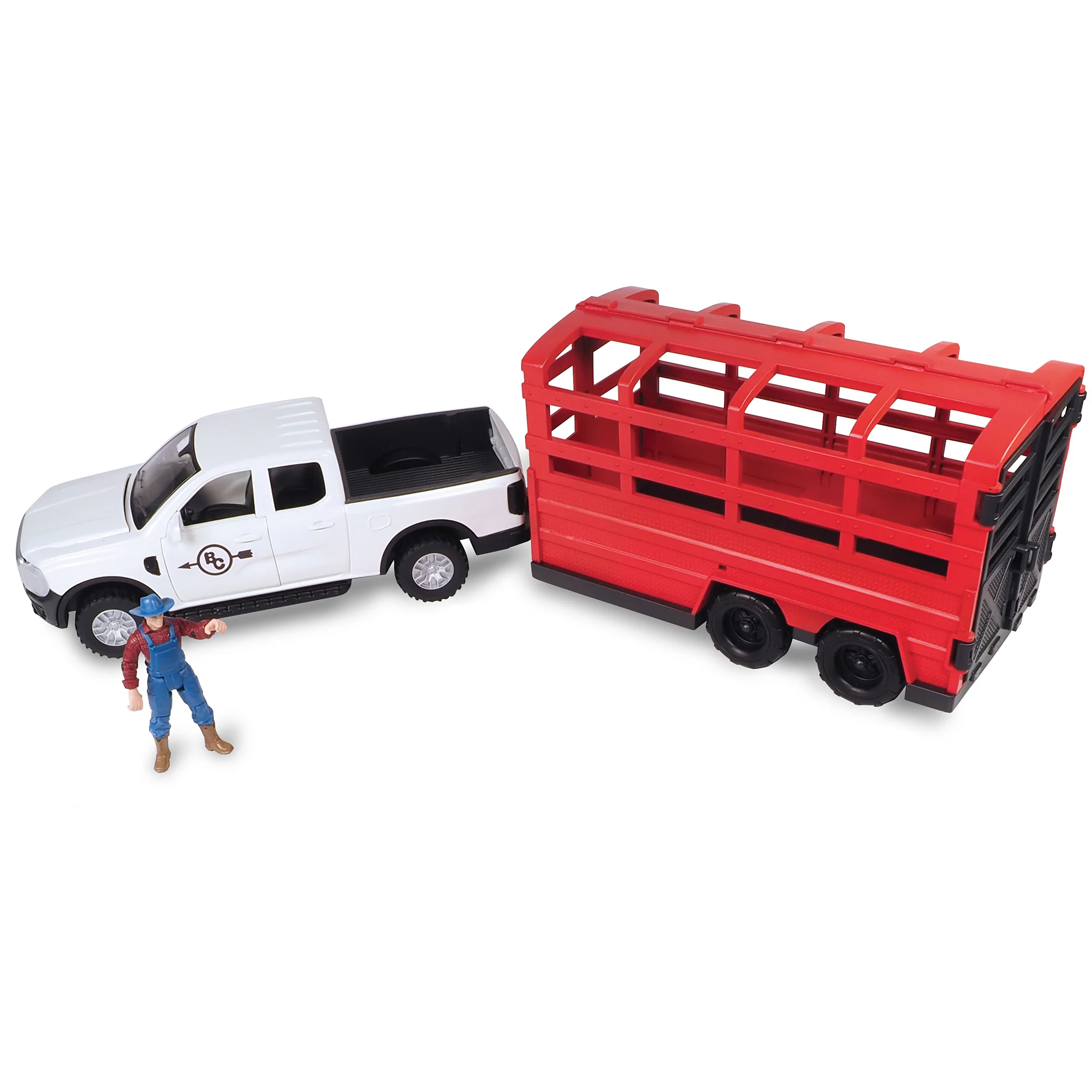 Big Country Toys Truck & Cattle Trailer 18-Piece Playset With Lights And Sounds - Image 4
