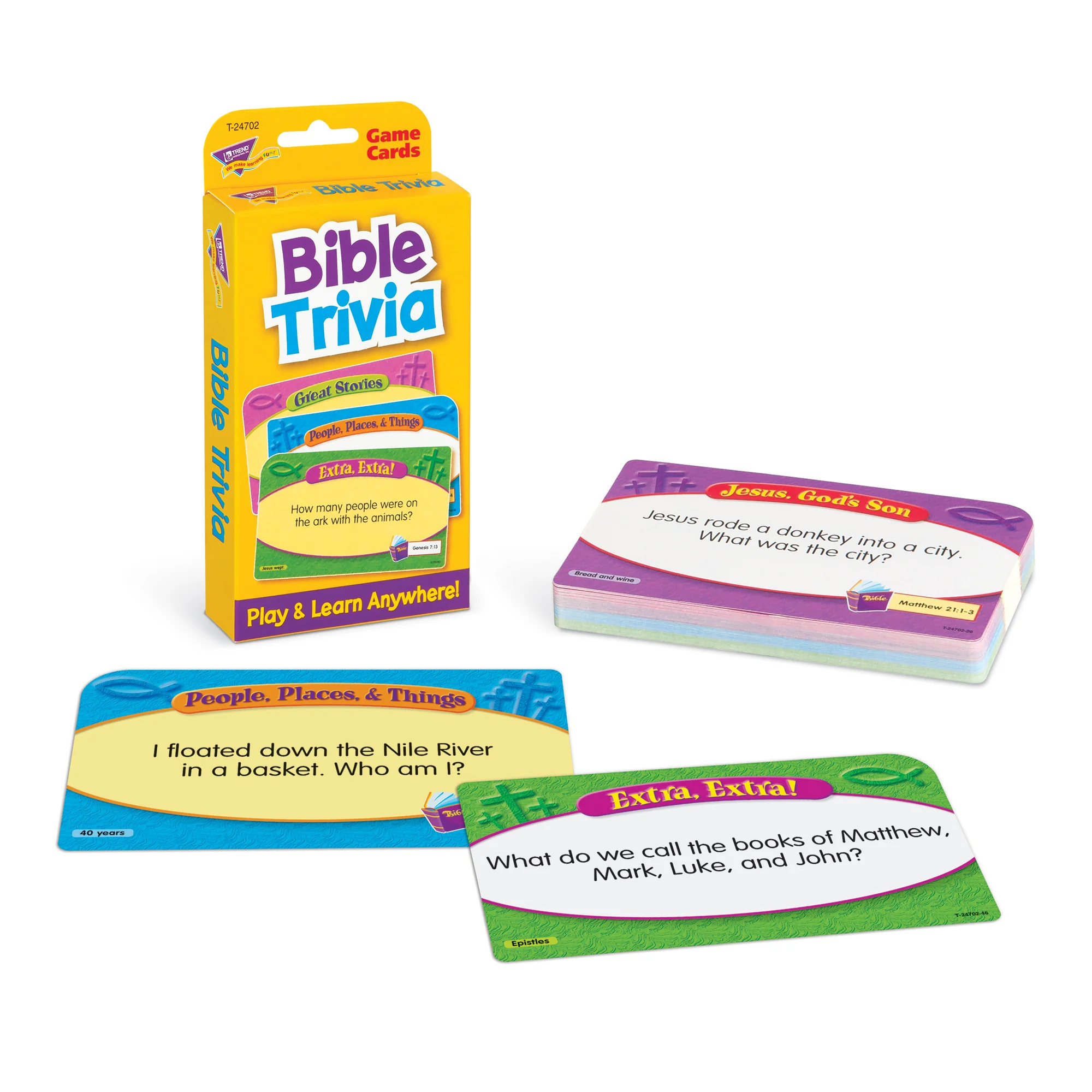 TREND Bible Trivia Challenge Cards, Ultimate Quiz Pack of 6 - Image 4