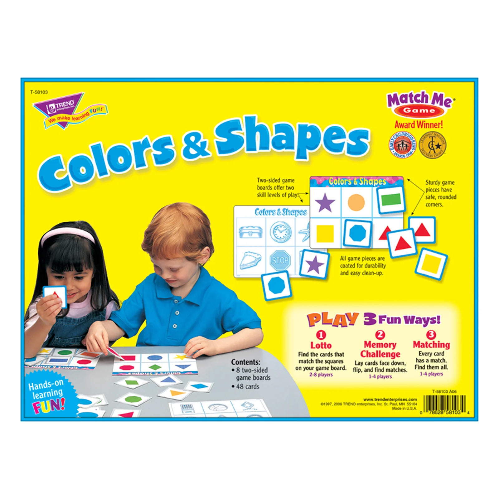 TREND Colors & Shapes Match Me Games - Educational Memory Board Game - Image 3