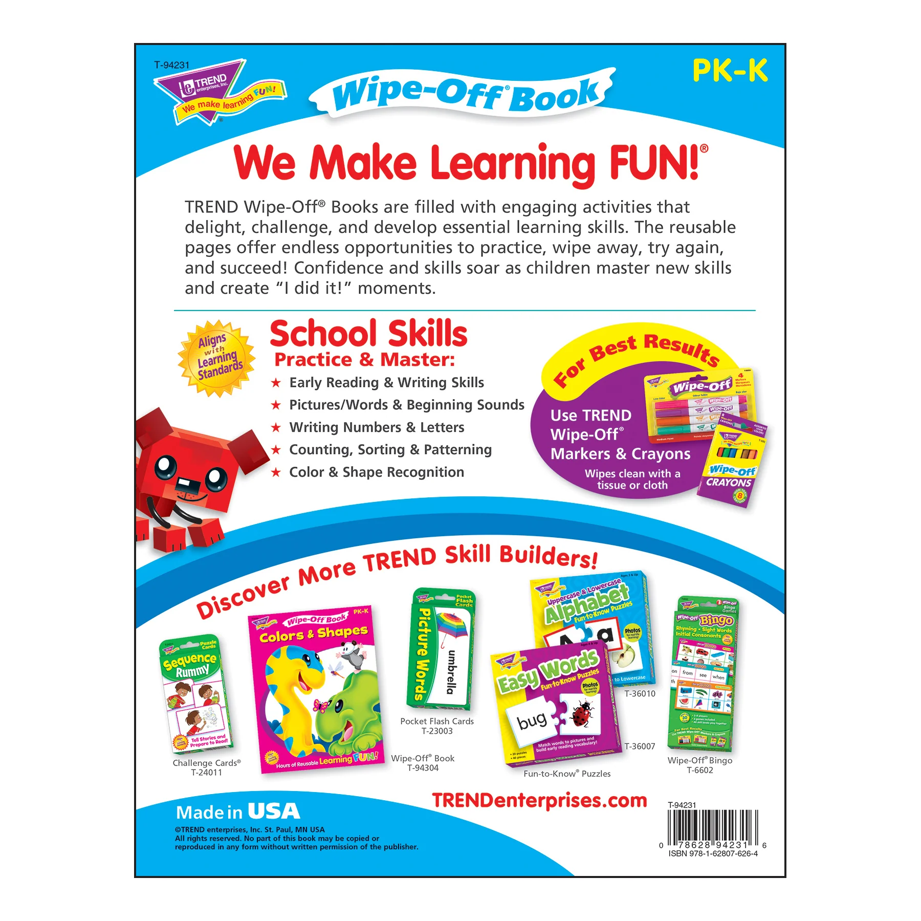 TREND School Skills Wipe-Off Book - BlockStars! Collection - 3-Pack - Image 5