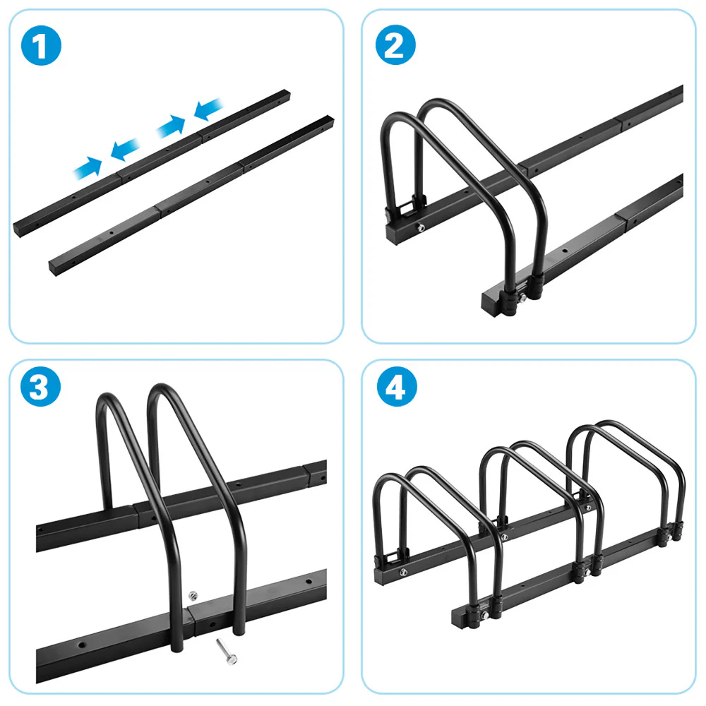 Trimate Triple Bike Floor Parking Rack Stand - Indoor Home Garage Storage Solution - Image 3