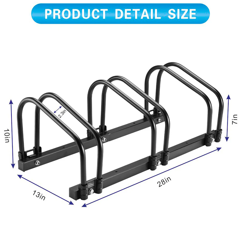 Trimate Triple Bike Floor Parking Rack Stand - Indoor Home Garage Storage Solution - Image 8