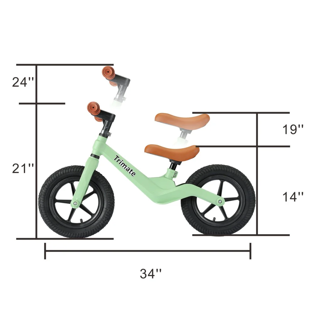 Trimate Toddler Balance Bike, Green - No Pedal Sport Bike for 3-5 Year Old - Image 2