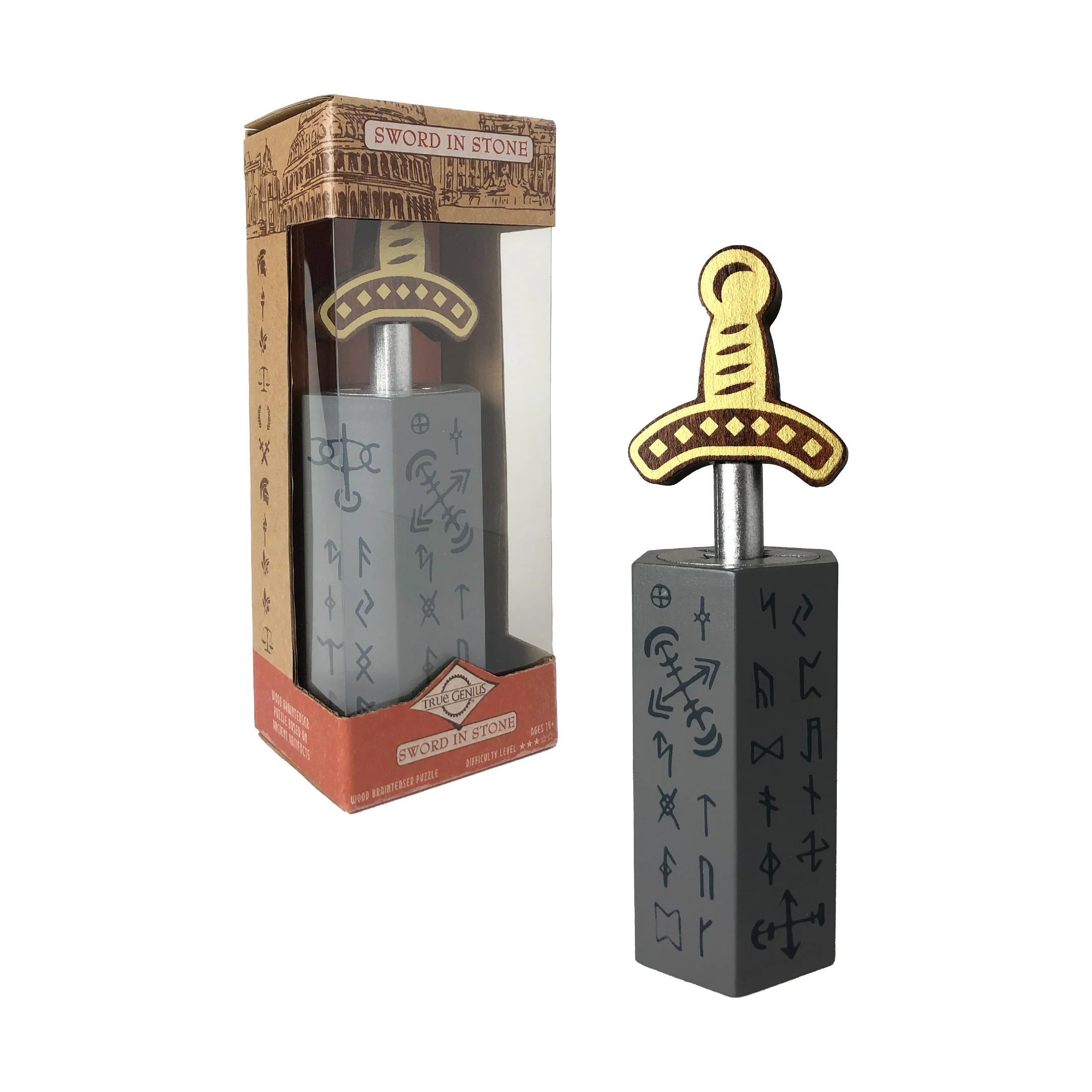 True Genius Sword in Stone - Wooden Brainteaser Puzzle - Image 3