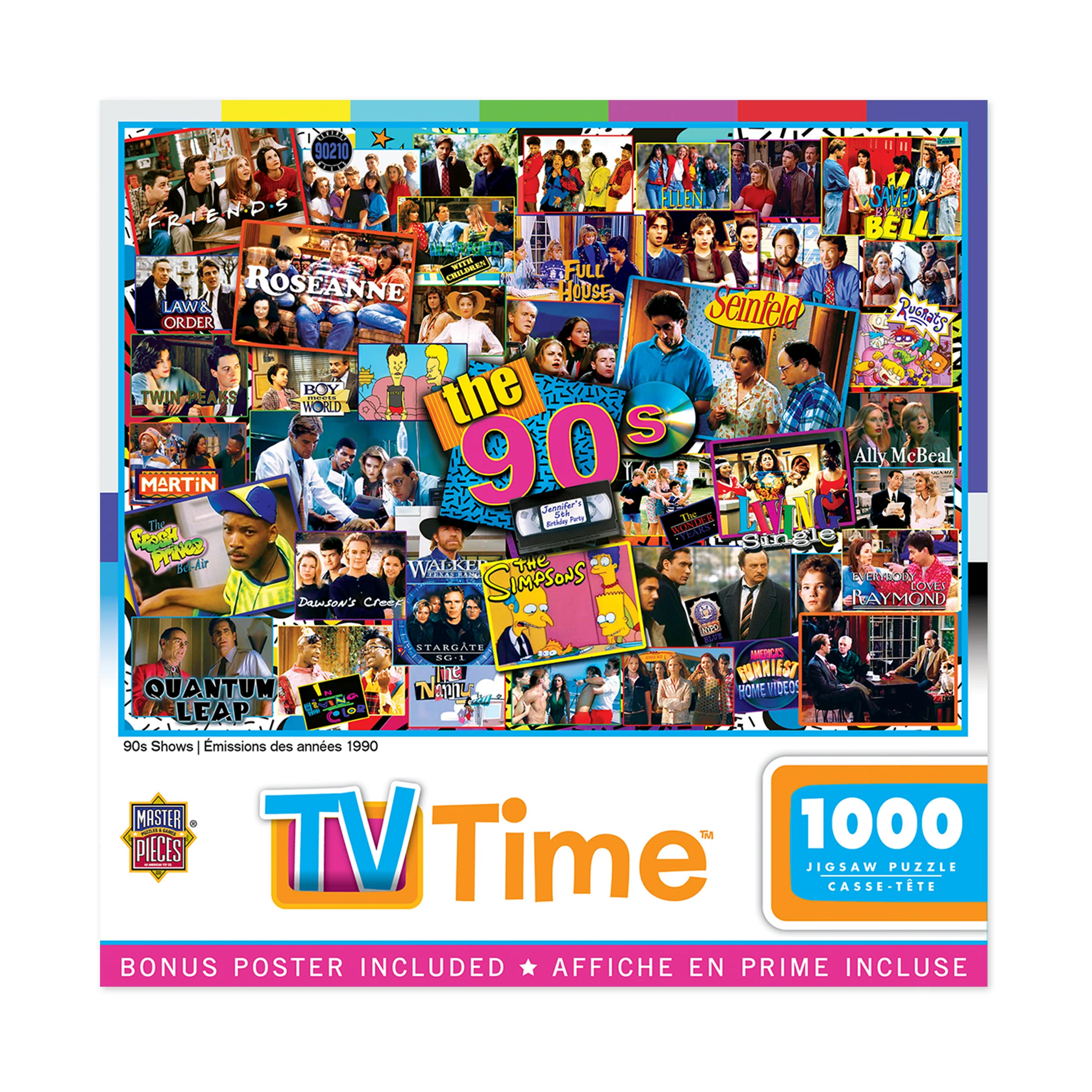 MasterPieces TV Time - 90s Shows Jigsaw Puzzle - 1000 pc - Image 3
