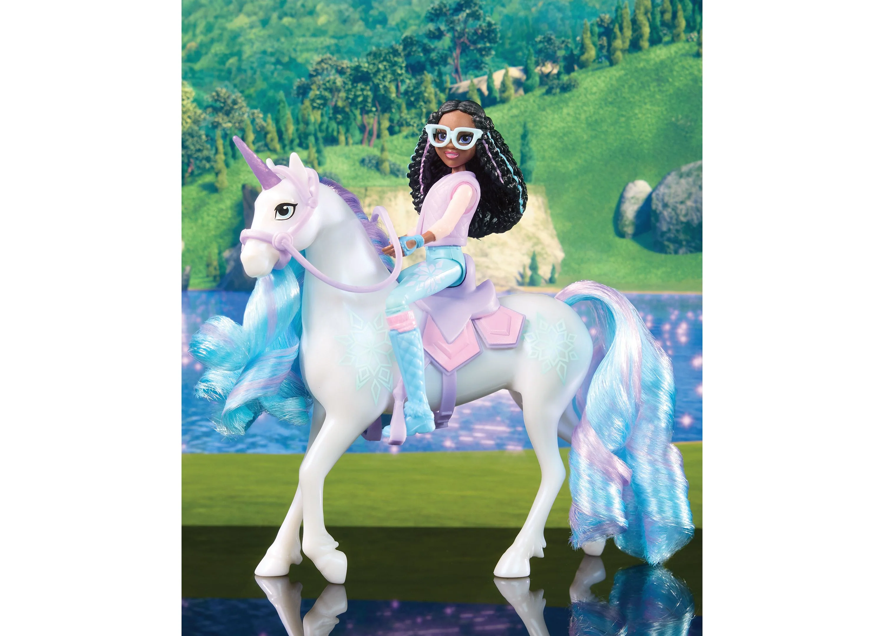 Unicorn Academy Layla and Glacier Doll Set with Riding Accessories - Image 6