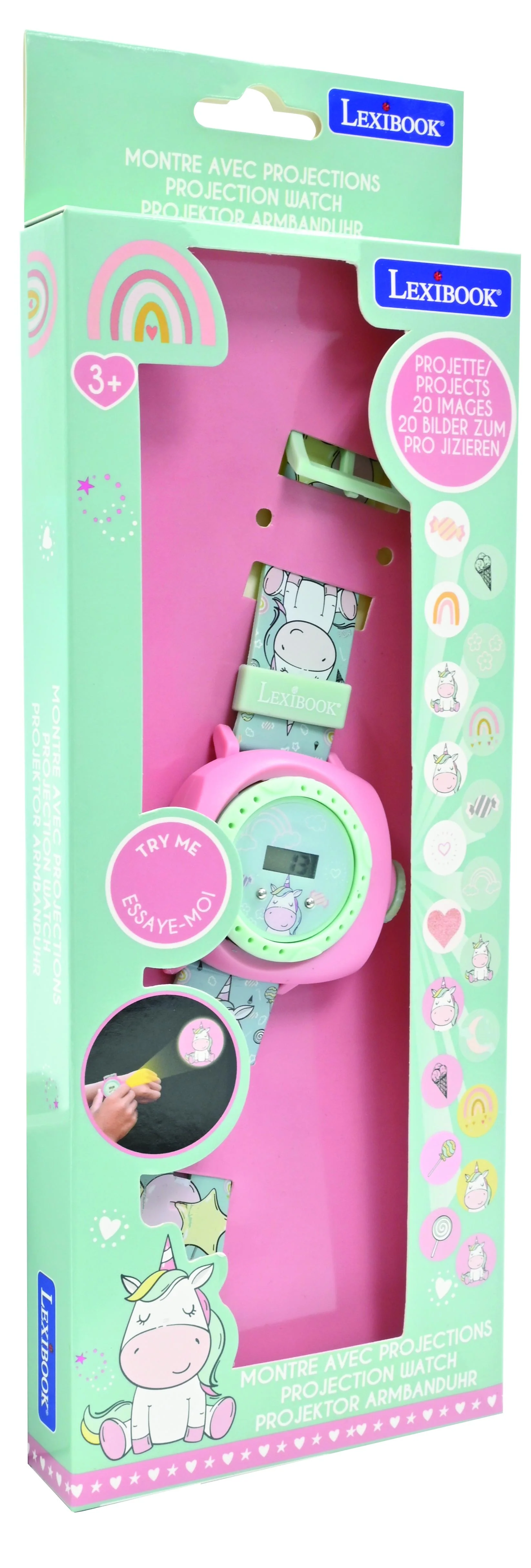 Lexibook Girl's Unicorn Quartz Digital Watch - Blue/Pink Adjustable Strap - Image 2