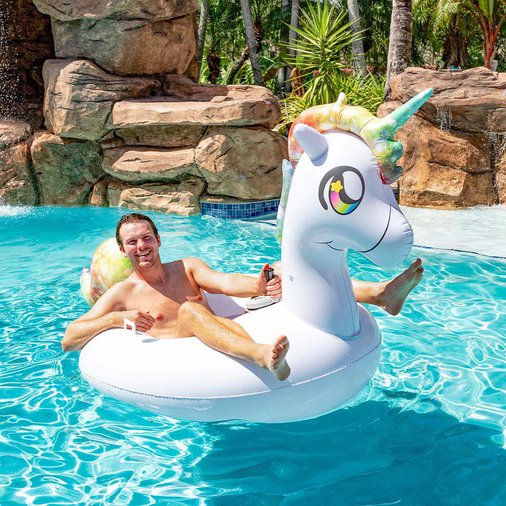 PoolCandy Motorized Unicorn Pool Float Tube with Propeller - Image 3