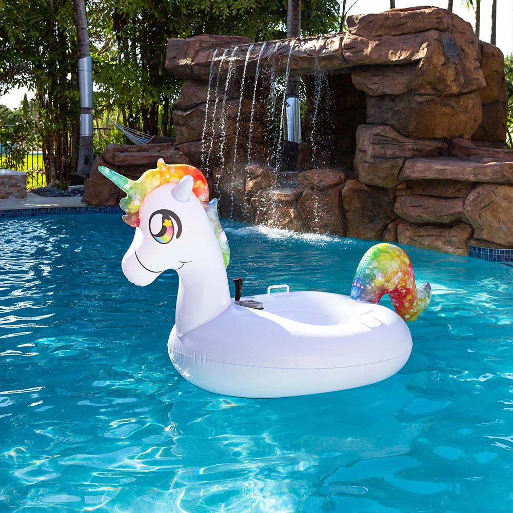 PoolCandy Motorized Unicorn Pool Float Tube with Propeller - Image 4