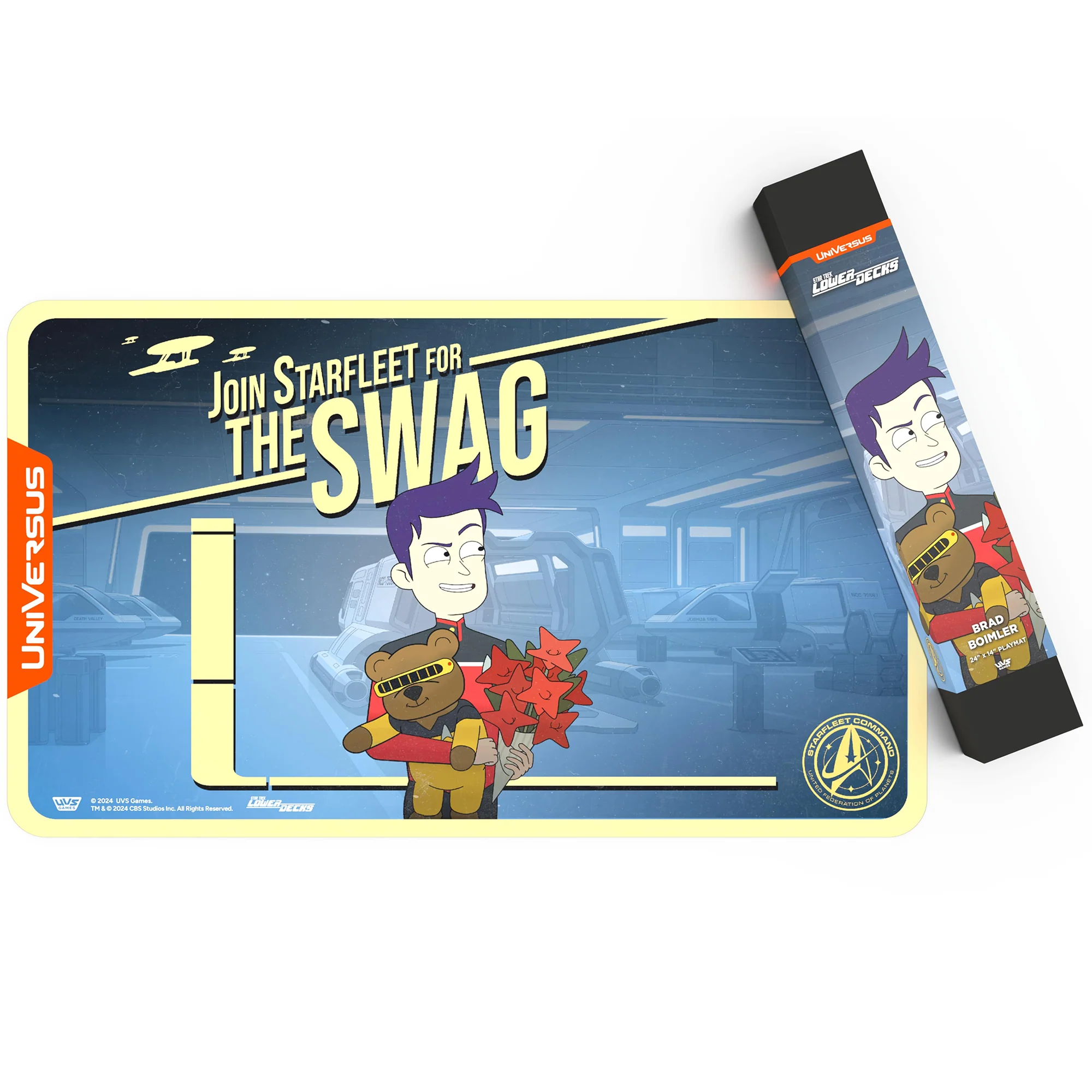 Star Trek Lower Decks Brad Boimler Playmat - 24x14" Neoprene Mat, Tabletop Card Game Accessory, Officially Licensed by UVS Games - Image 2