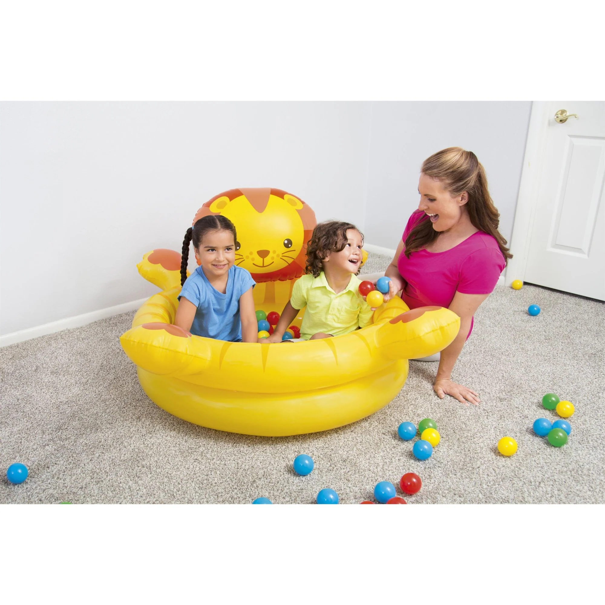 Up, In & Over Lion-Themed Inflatable Ball Pit, 44x39x24 Inches - Image 3