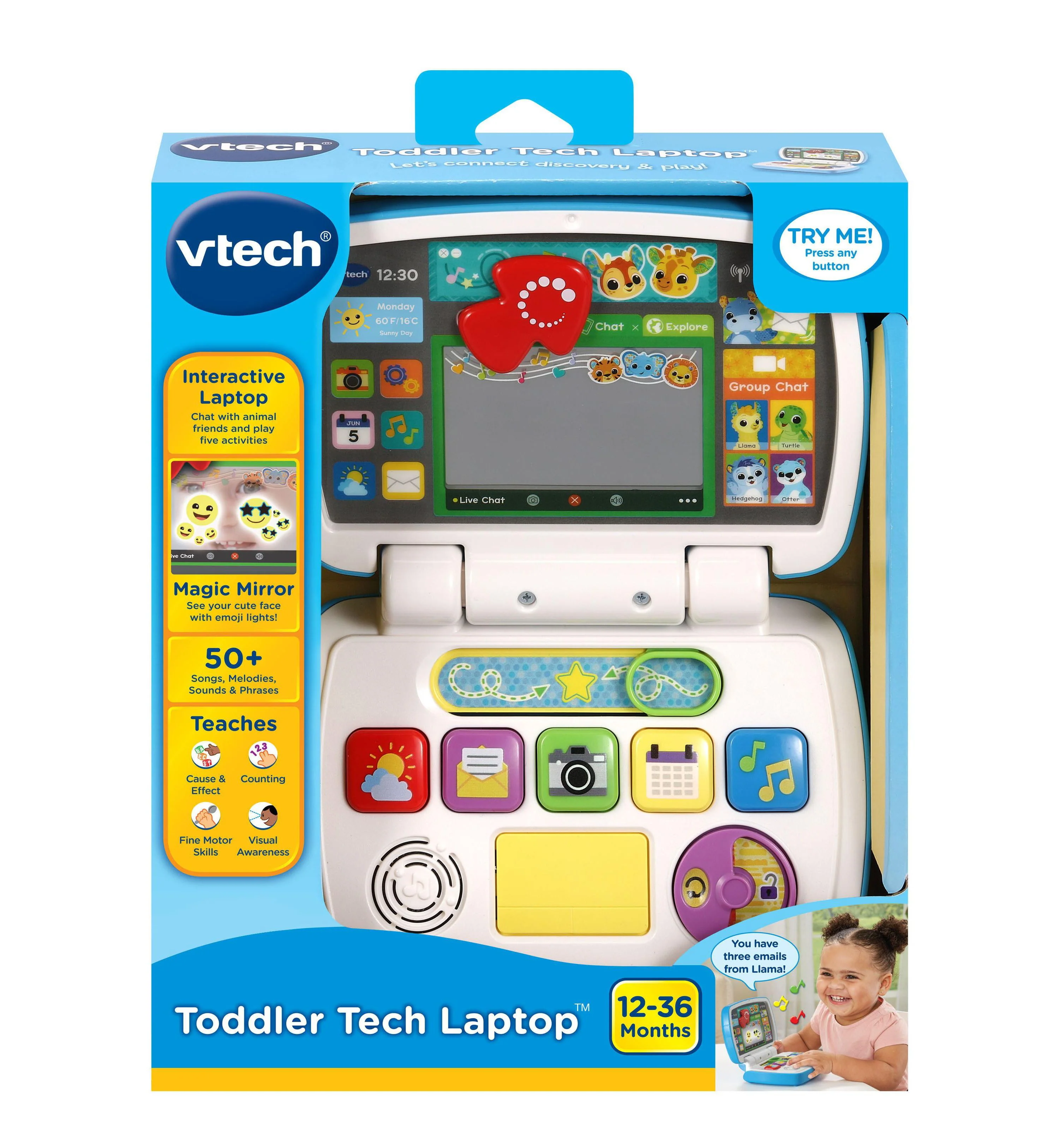 VTech Toddler Tech Laptop - Interactive Educational Toy with Magic Mirror - Image 3