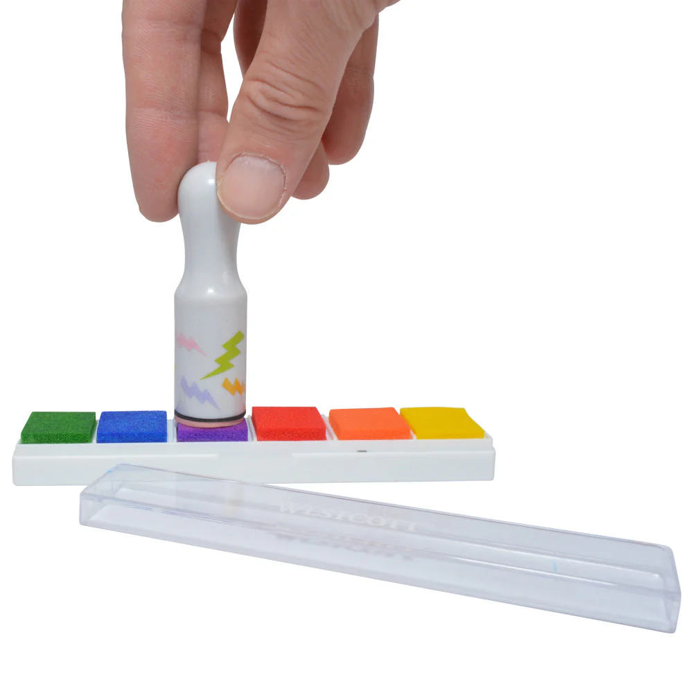 Westcott Creative Stamp and Color Kit - 16 Pieces with Multi-Colored Ink Pad - Image 3