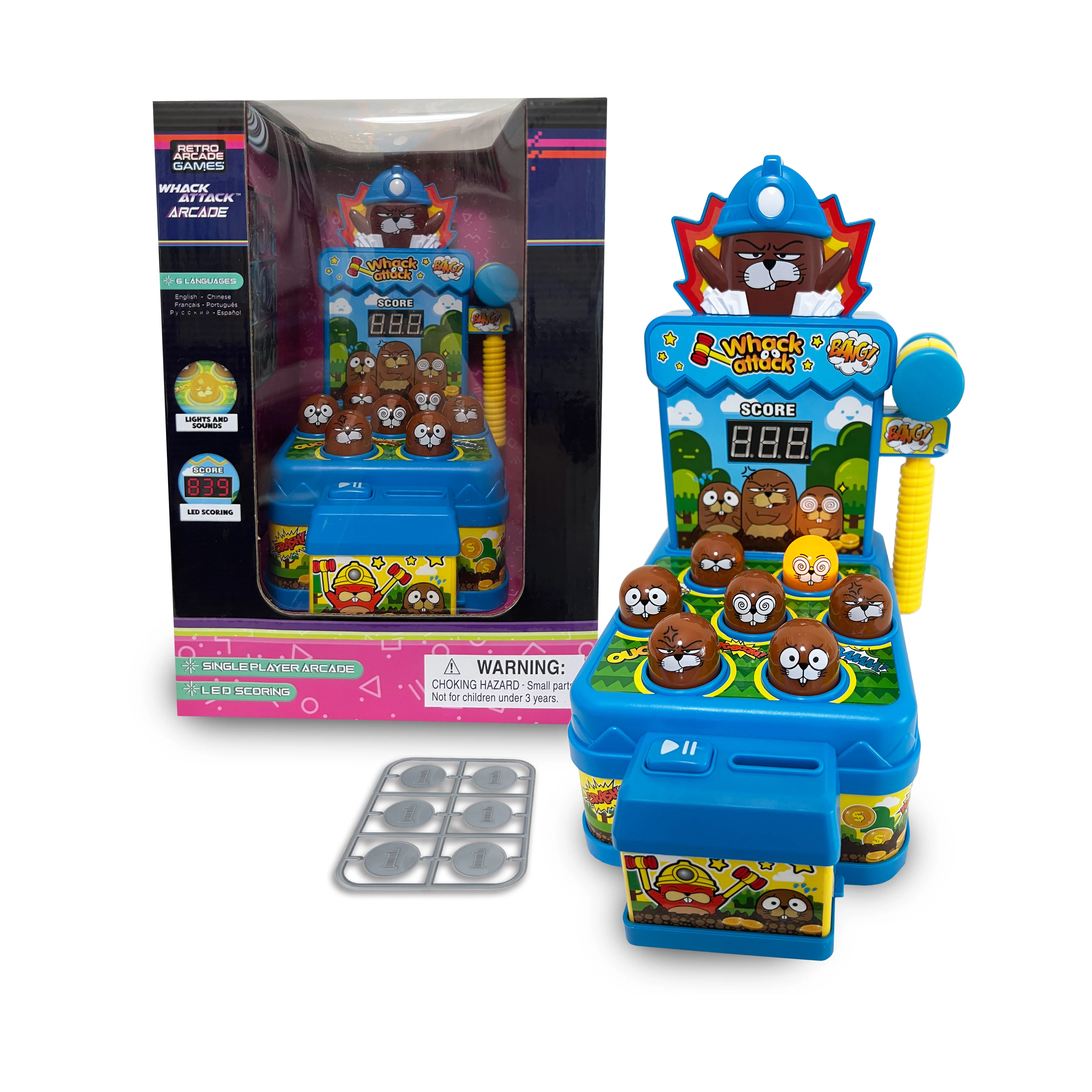 Whack Attack - LED Light Show and Dueling Mole Arcade Game