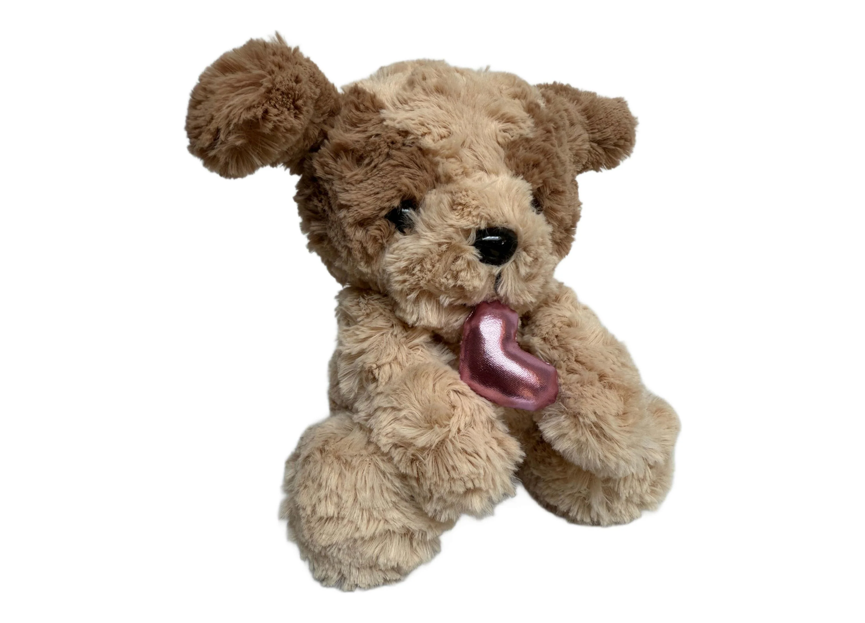 Cuddly Companions Wild Hippo Puppy Love Valentine's Plush Toy - White/Brown - Image 2