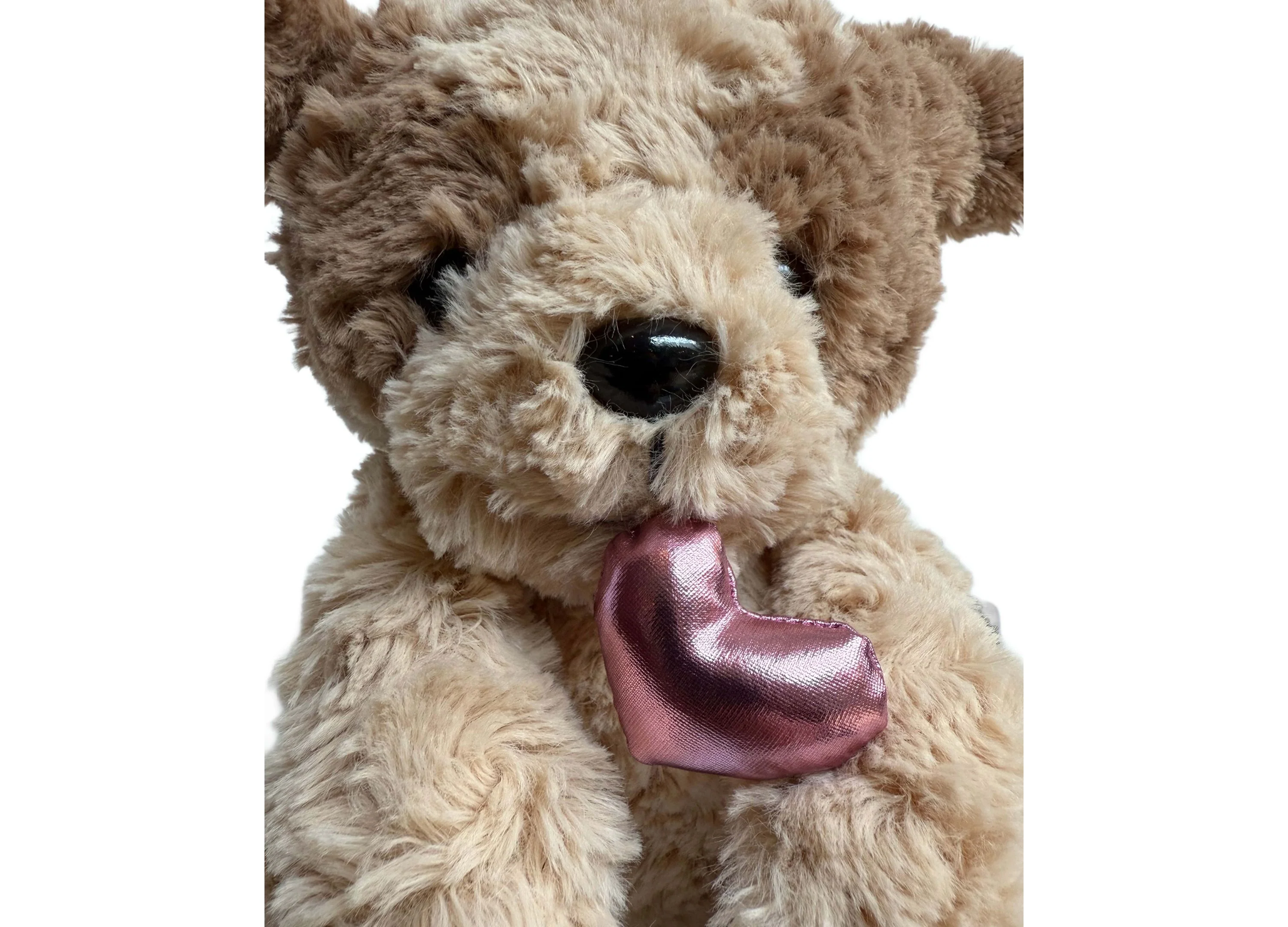 Cuddly Companions Wild Hippo Puppy Love Valentine's Plush Toy - White/Brown - Image 3