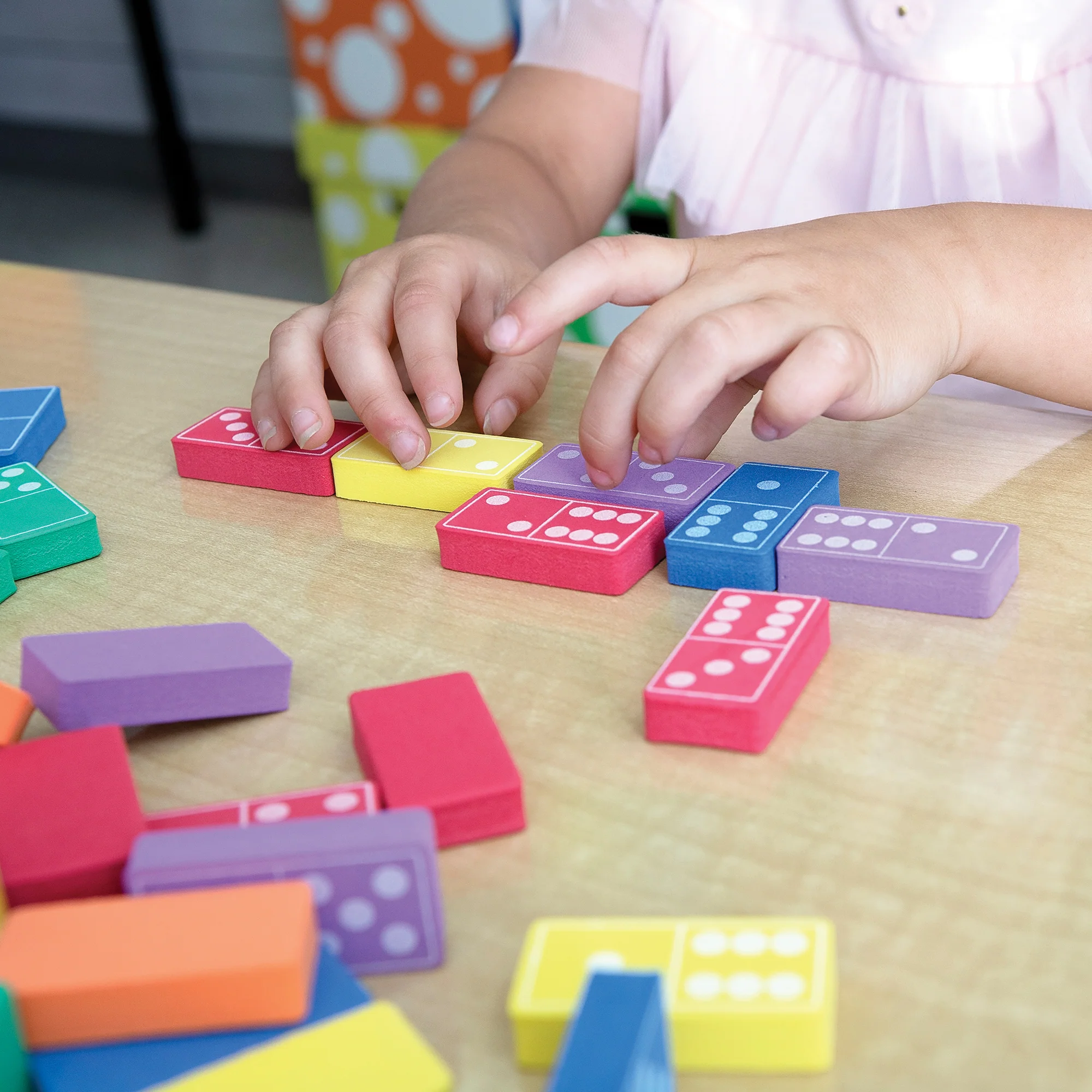 WonderFoam Colorful Dominoes Set - Assorted Colors - 168 Pieces - Image 2