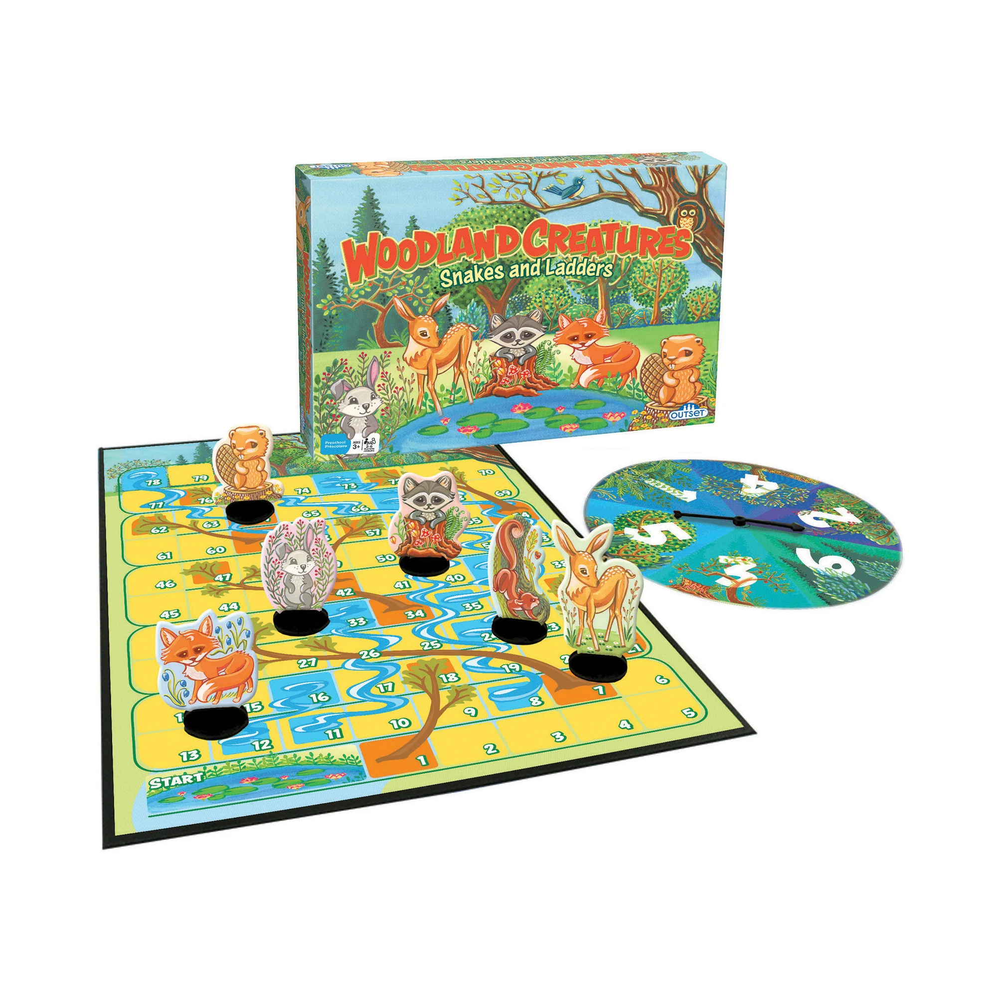 Woodland Creatures Snakes and Ladders Family Board Game - Image 2