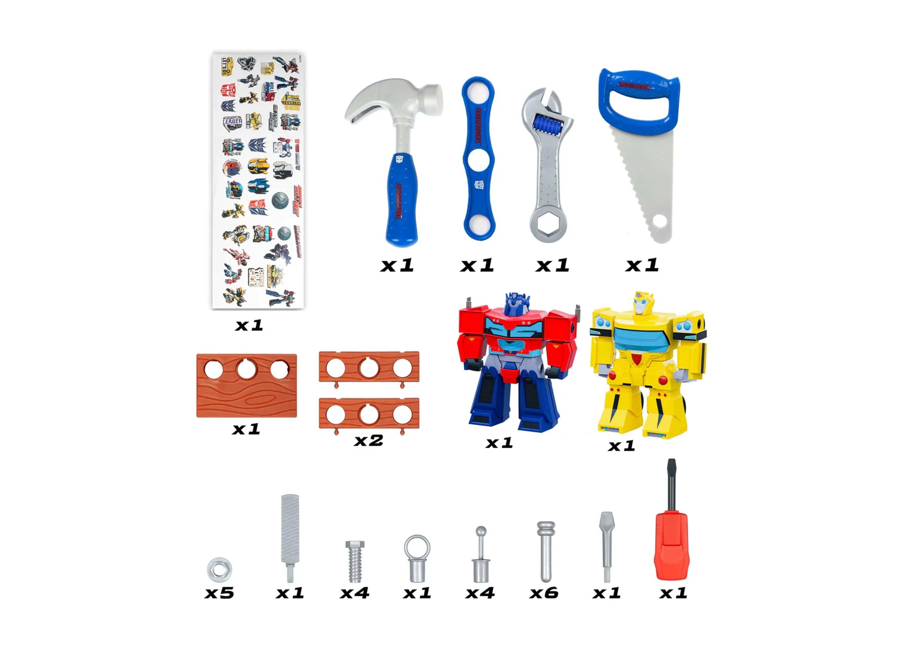 Transformers Rescue Bots Academy Tool Bench Playset With Take-Apart Bumblebee & Optimus Prime - 68 Pieces - Image 2