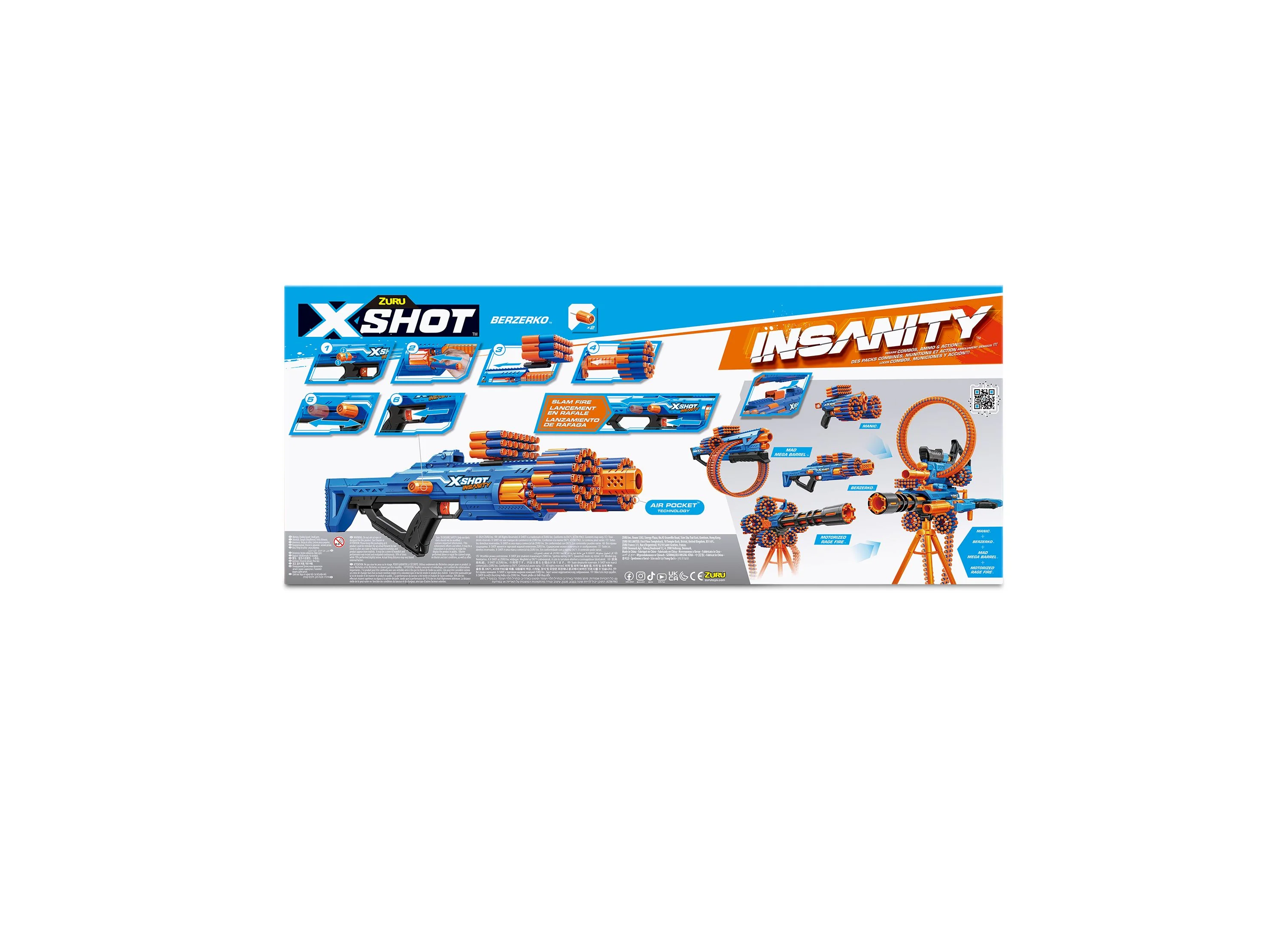 X-Shot Insanity Series 1 Berzerko Blaster with 48 Darts and Rotating Barrel - Image 2