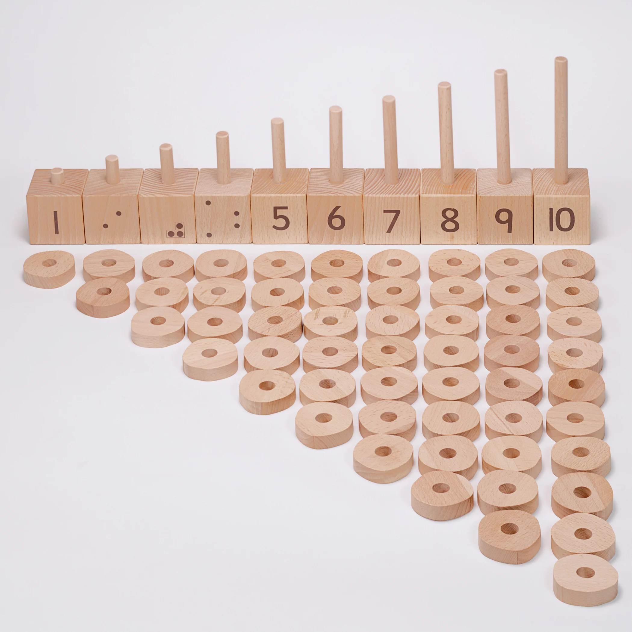 Yellow Door 1-10 Natural Number Stacker - Educational Counting Toy - Multicolor - Image 2