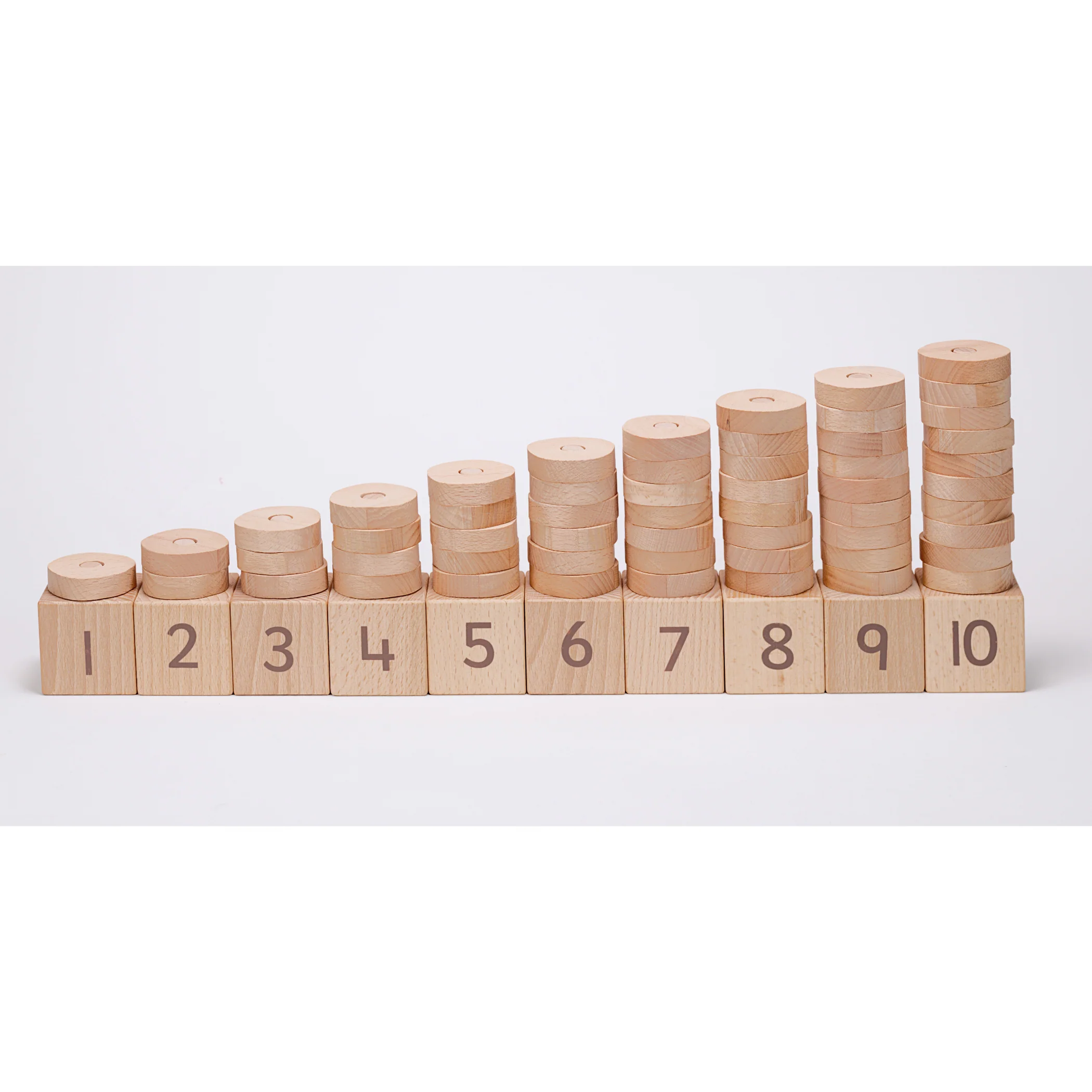 Yellow Door 1-10 Natural Number Stacker - Educational Counting Toy - Multicolor - Image 4