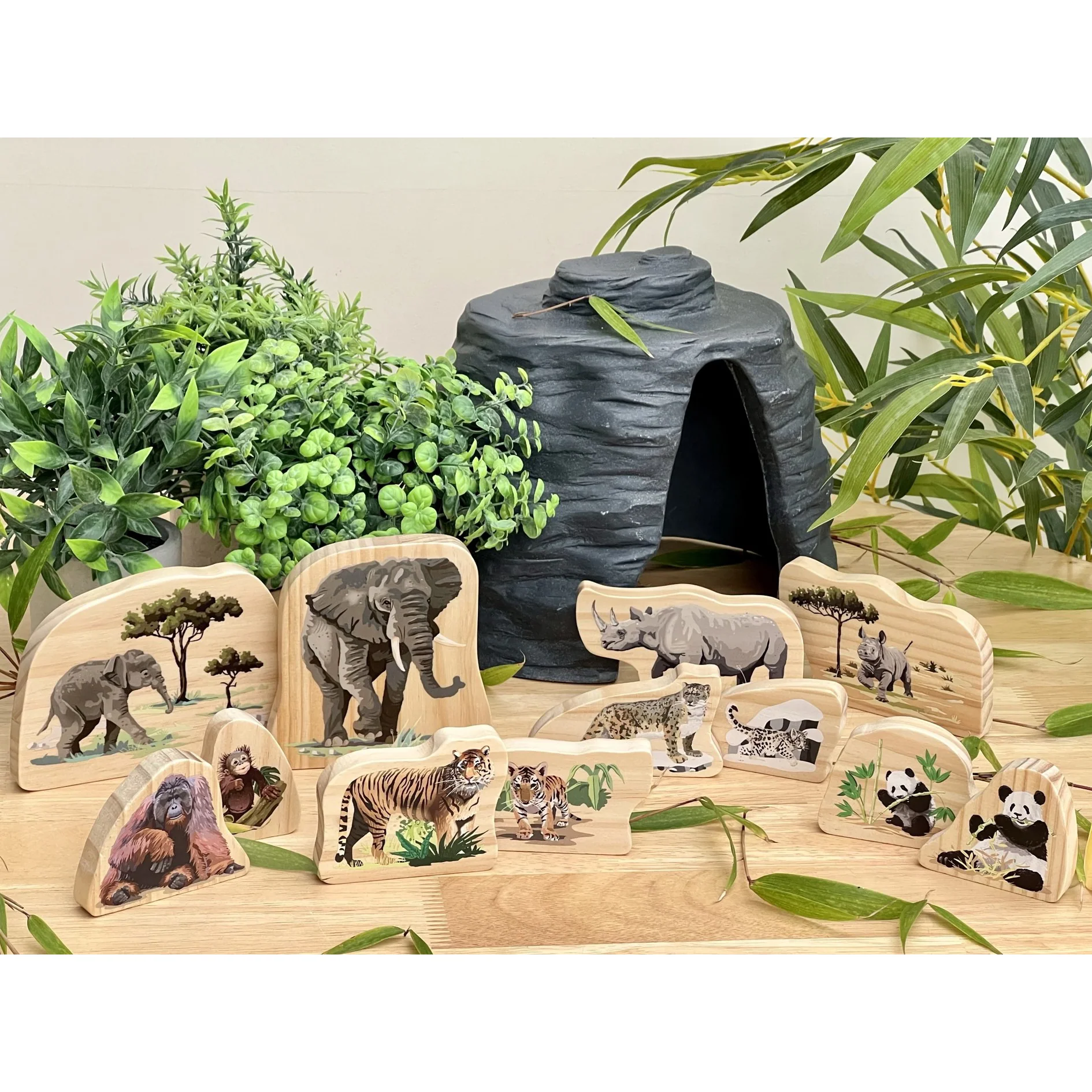 Yellow Door Endangered Animal Families Wooden Playset - Image 7