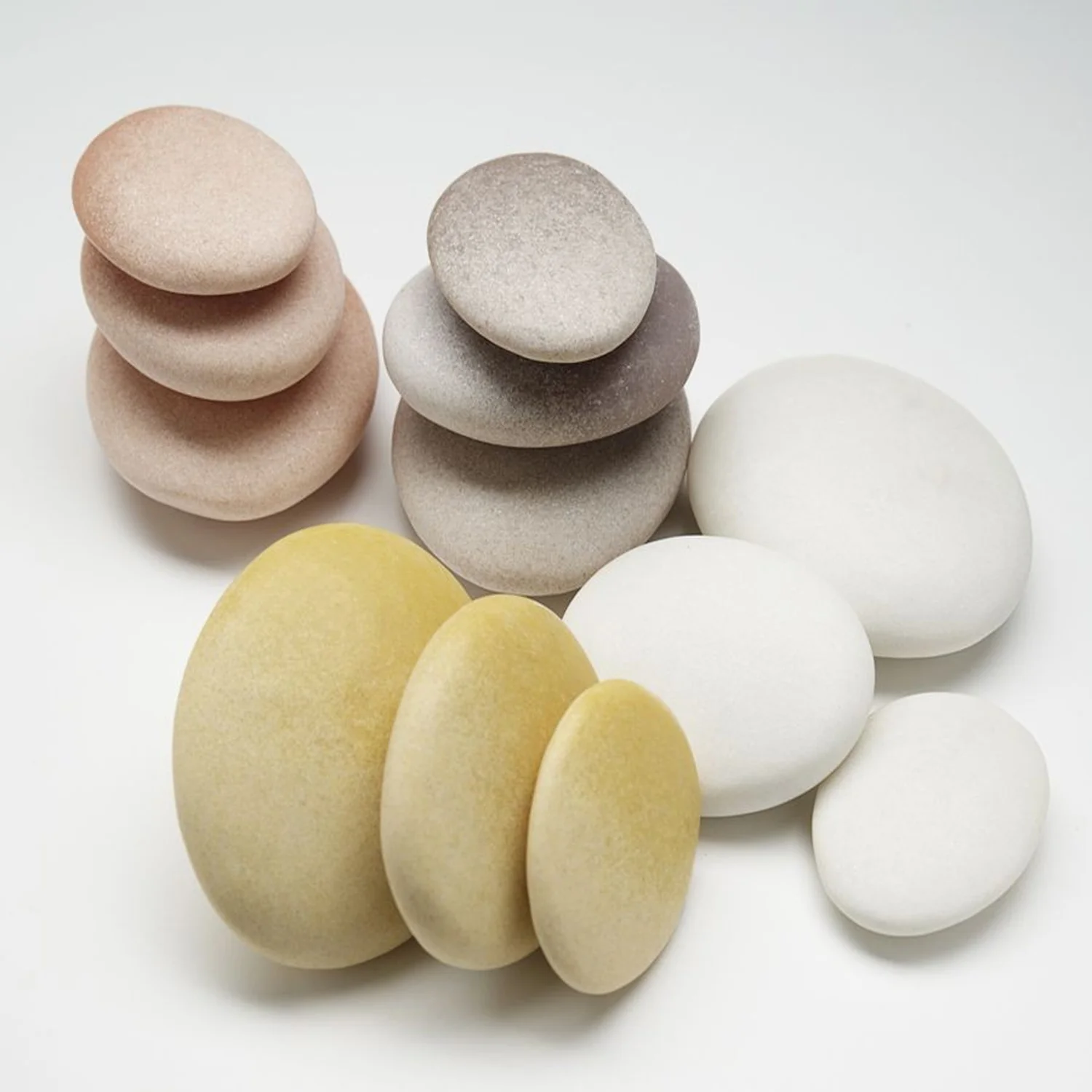 Yellow Door Natural Sorting Stones - Multicolor Educational Set - Pack of 12 - Image 2