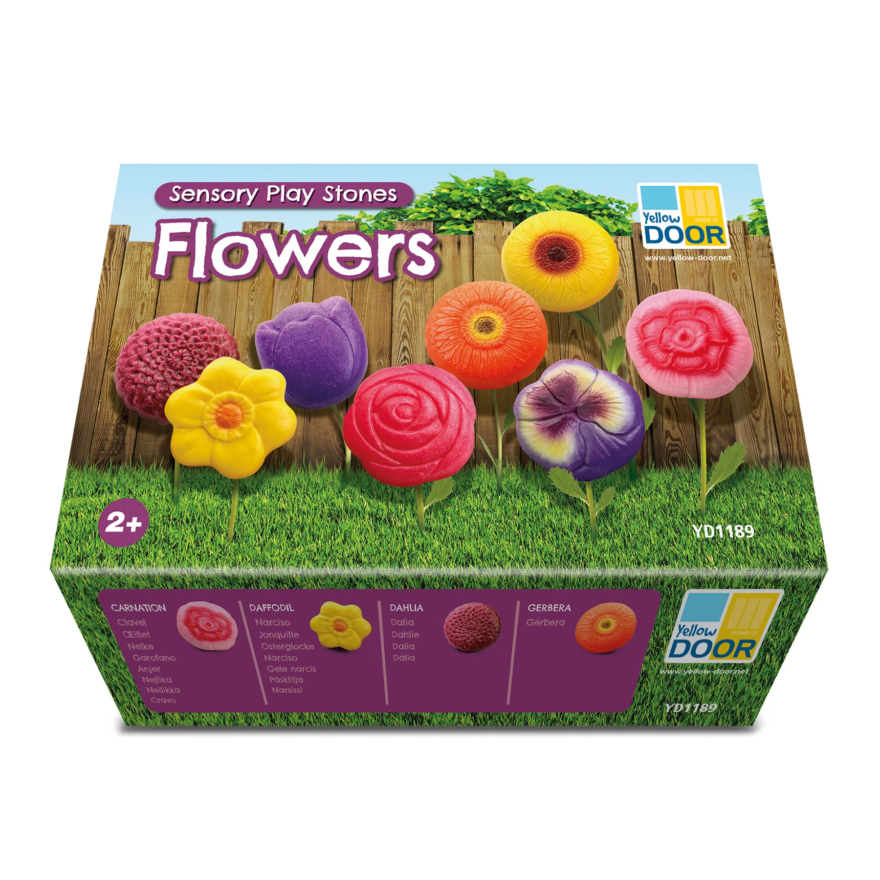 Yellow Door Sensory Play Stones - Flower Collection, Set of 8 - Image 3
