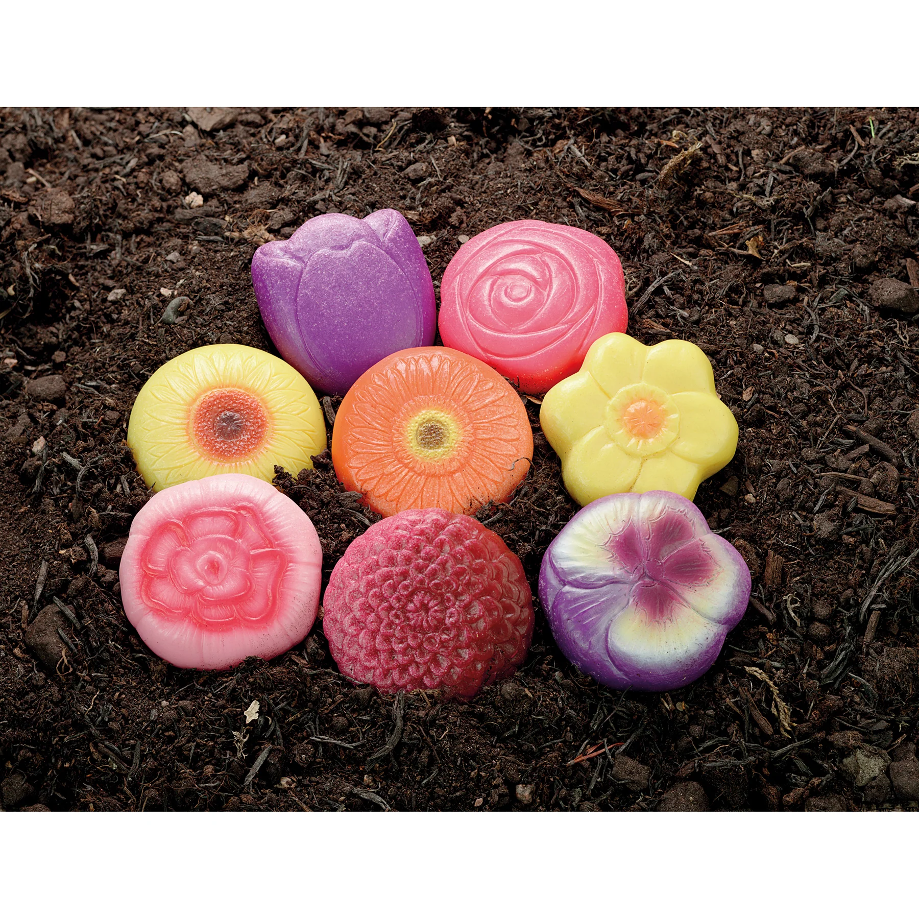 Yellow Door Sensory Play Stones - Flower Collection, Set of 8 - Image 4