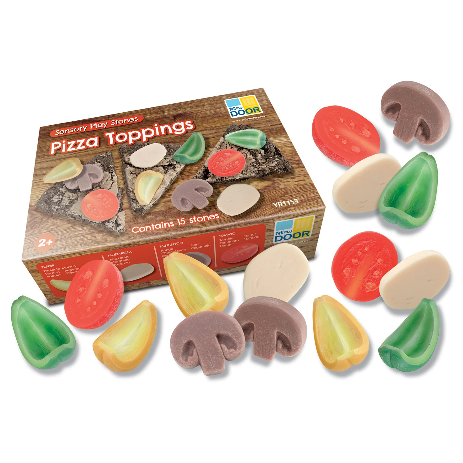 Yellow Door Playful Pizza Sensory Play Stones - Image 2