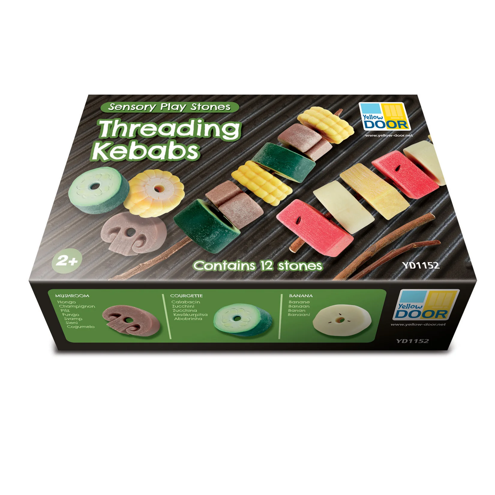 Yellow Door Sensory Play Stones, Threading Kebabs Toy Set - Image 3