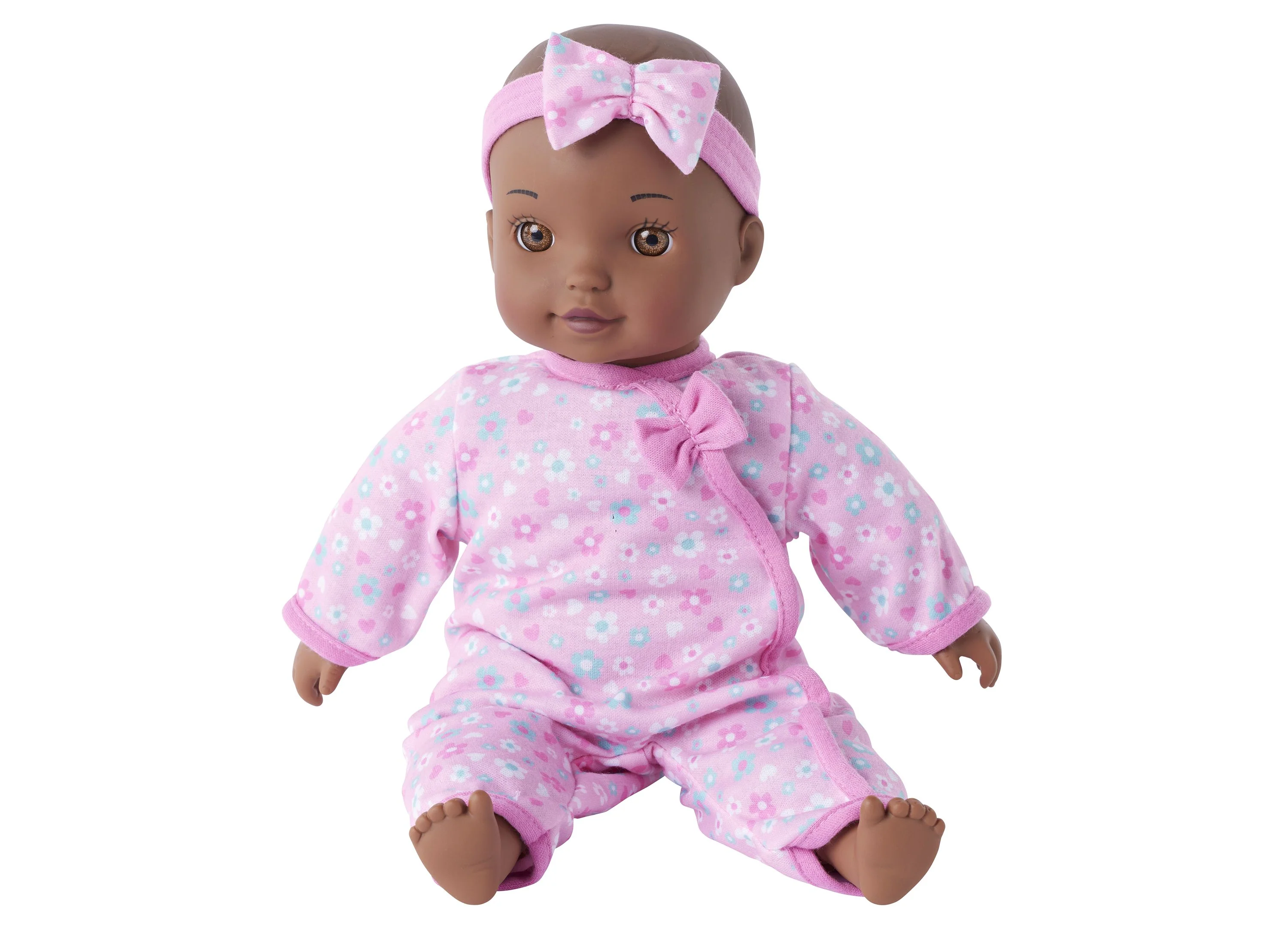 You & Me 12 inch Interactive Chatter & Coo Baby Doll - Pink Floral Sleeper - Image 2