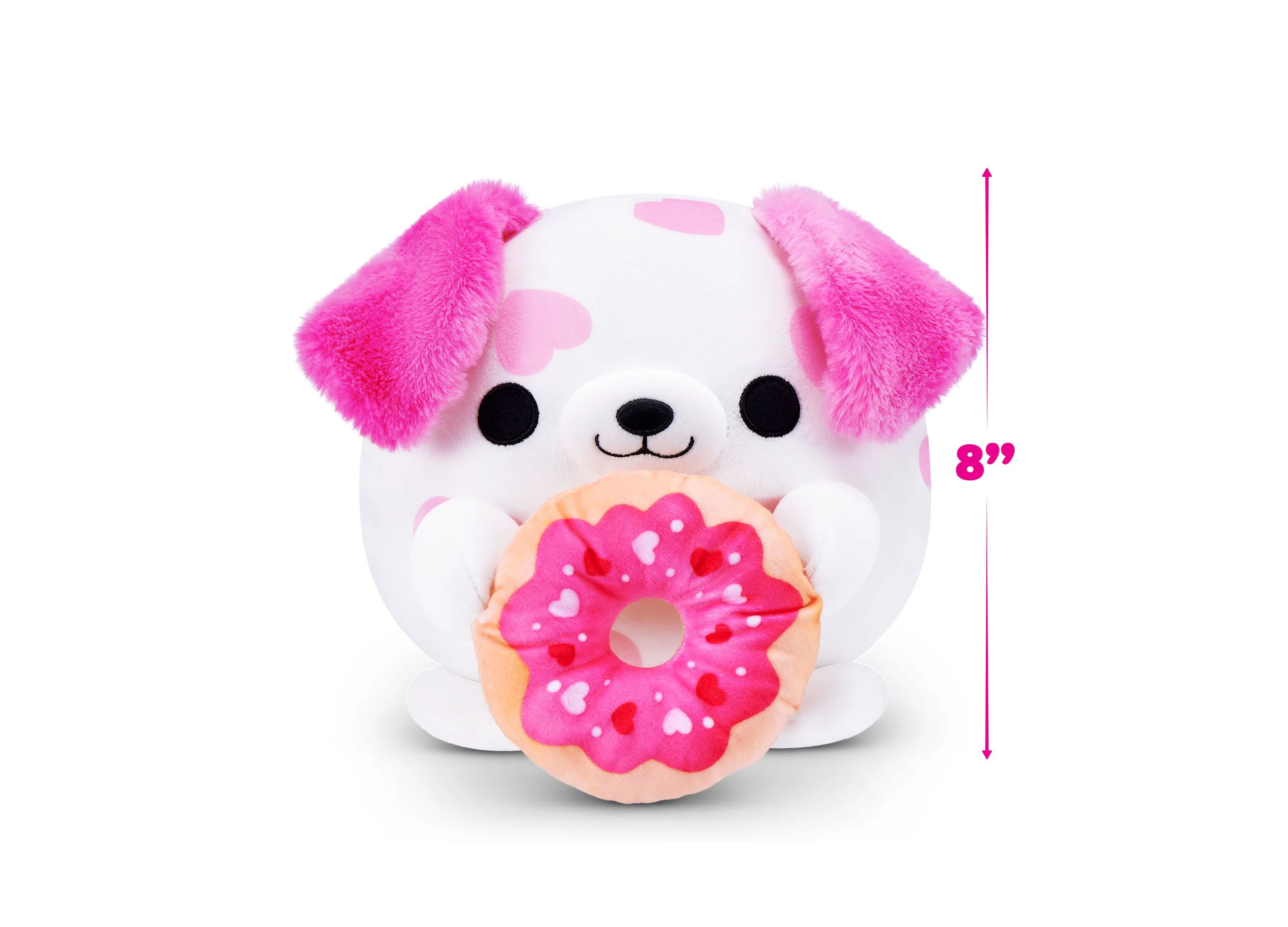 ZURU Snackles Valentine Edition 8 inch Dalmatian Plush with Donut Accessory - Image 2